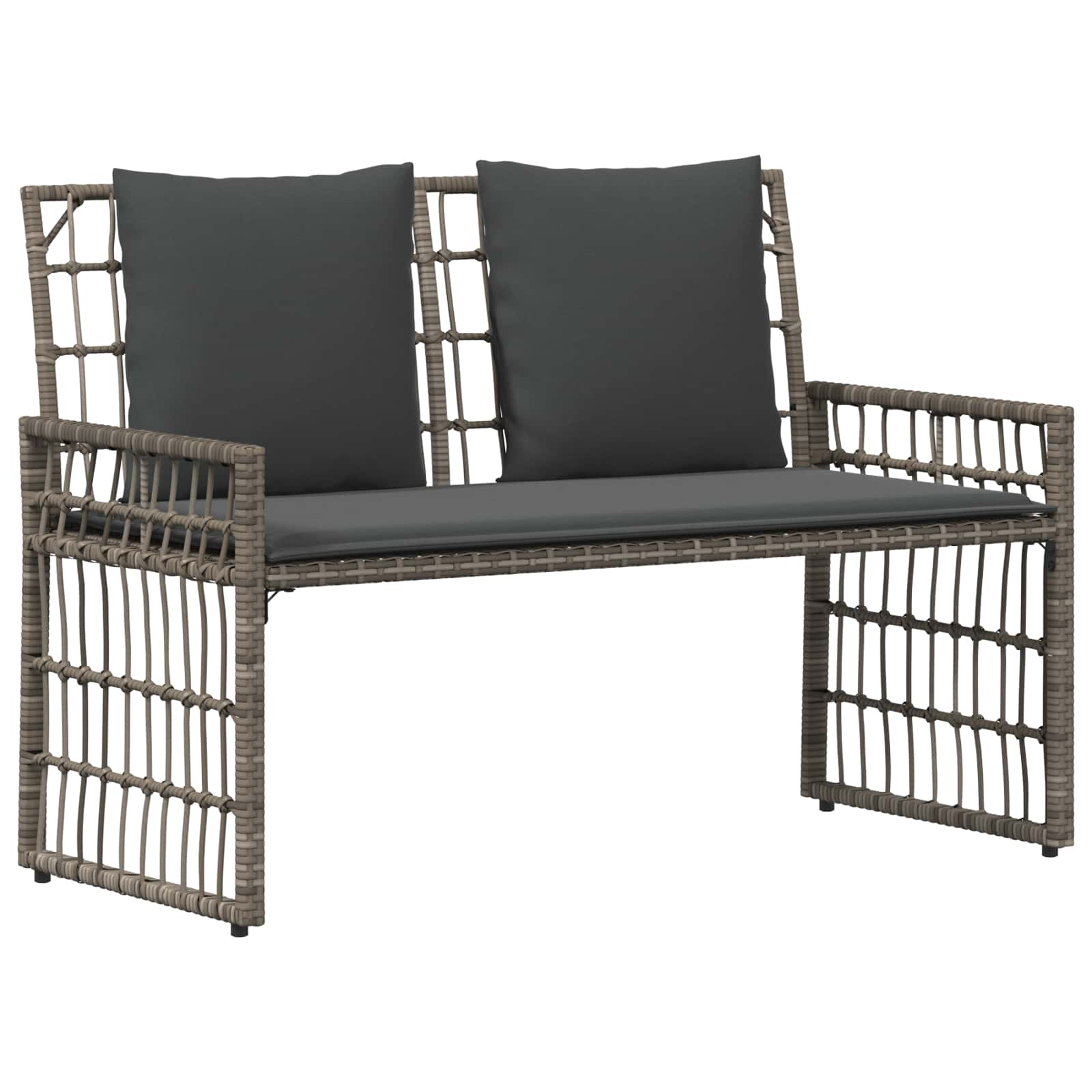 Utomhusbänk 2 -Seater 116 x 55 x 82 cm Stål och poly rattan
