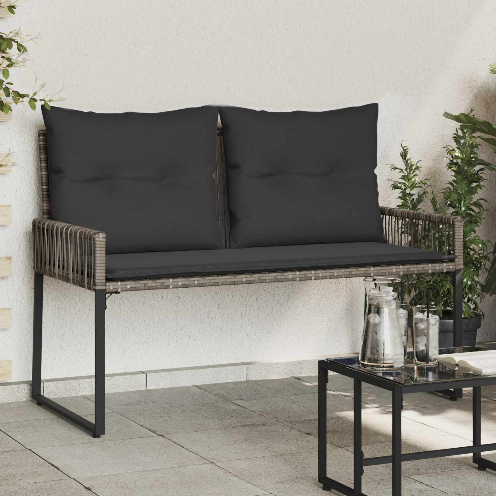 Utomhusbänk 2 -Seater 4 st 110 x 59 x 82 cm konstrotting