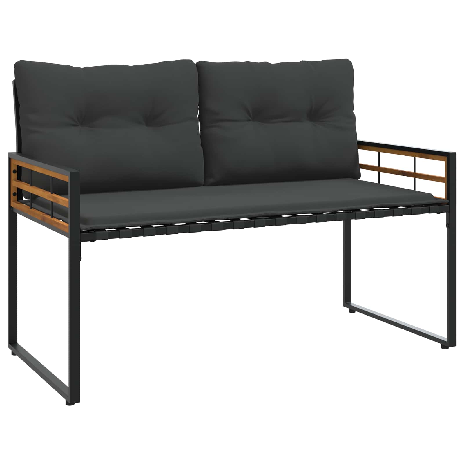 Trälagerssoffa 114 x 55 x 77 cm Dim grå Rektangulär