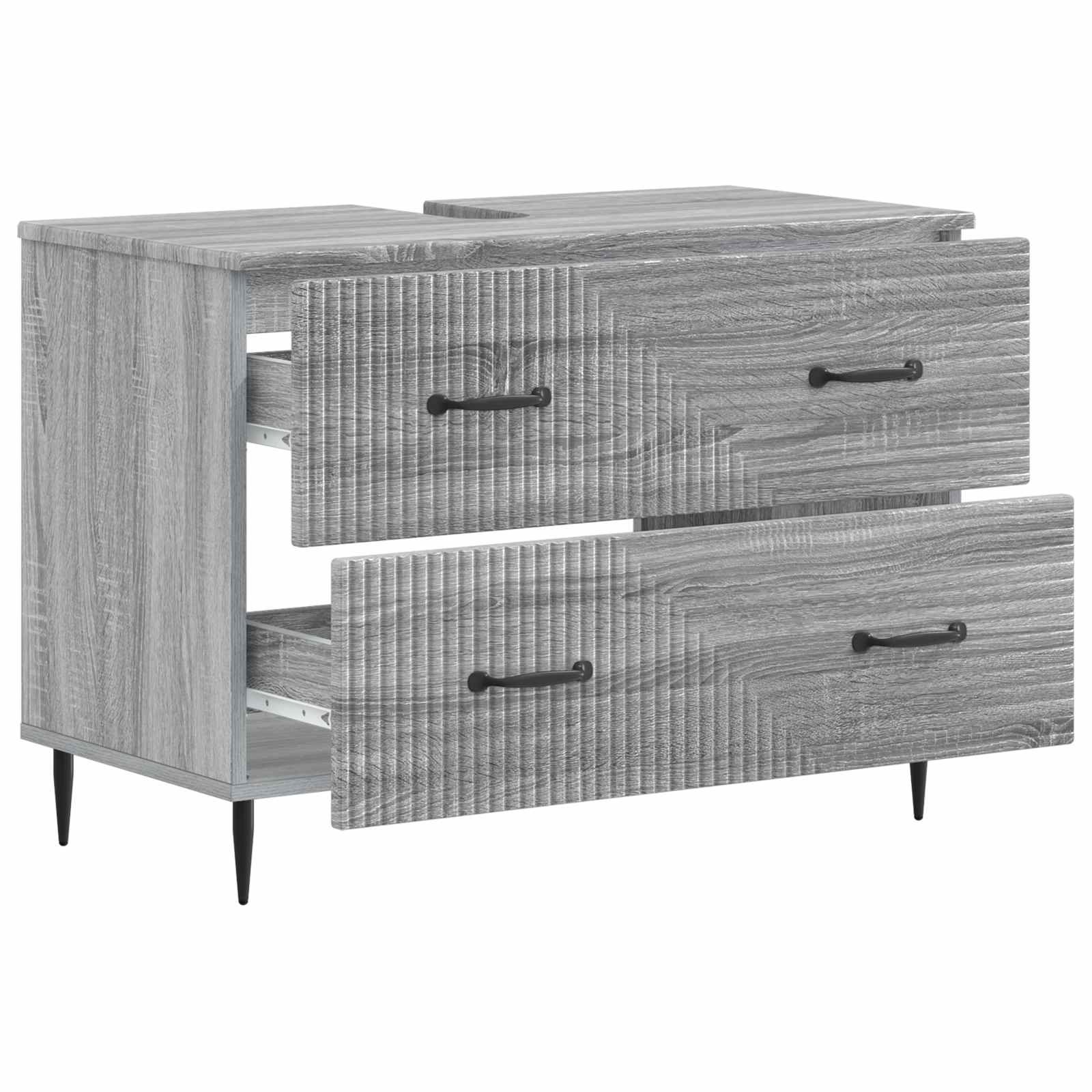 Badrumsskåp med handfat HAARLEM Grå Sonoma 82 x 41 x 58,5 cm
