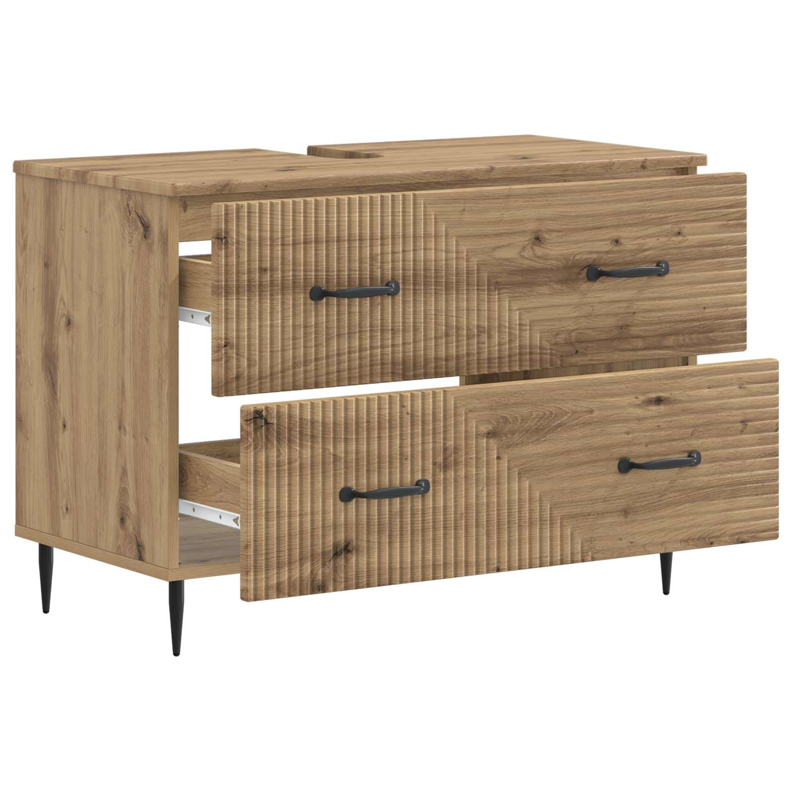 Badrumsskåp med handfat HAARLEM Artisan-ek 82 x 41 x 58,5 cm
