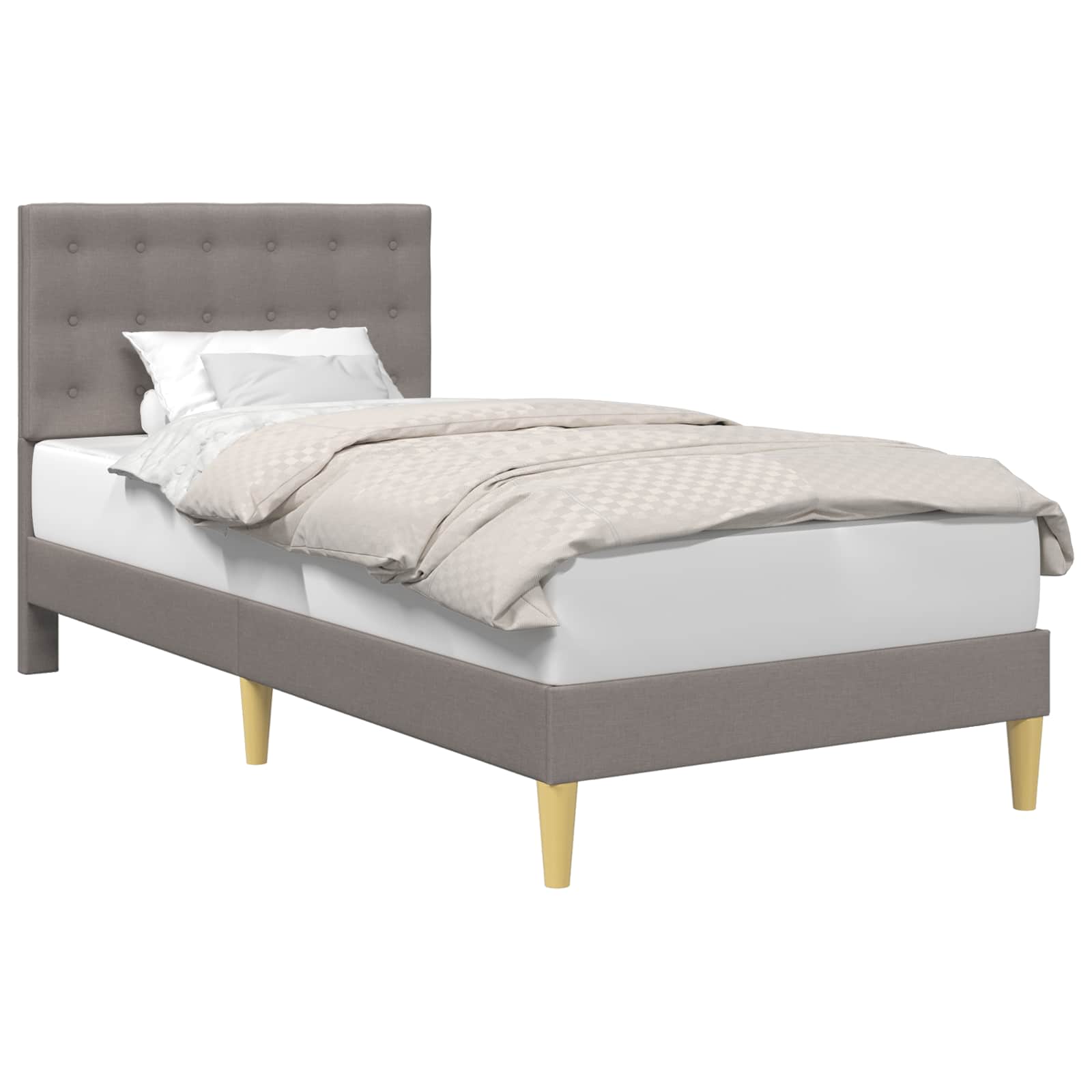 Sängram med huvudgavel Taupe 80 x 200 cm Tyg