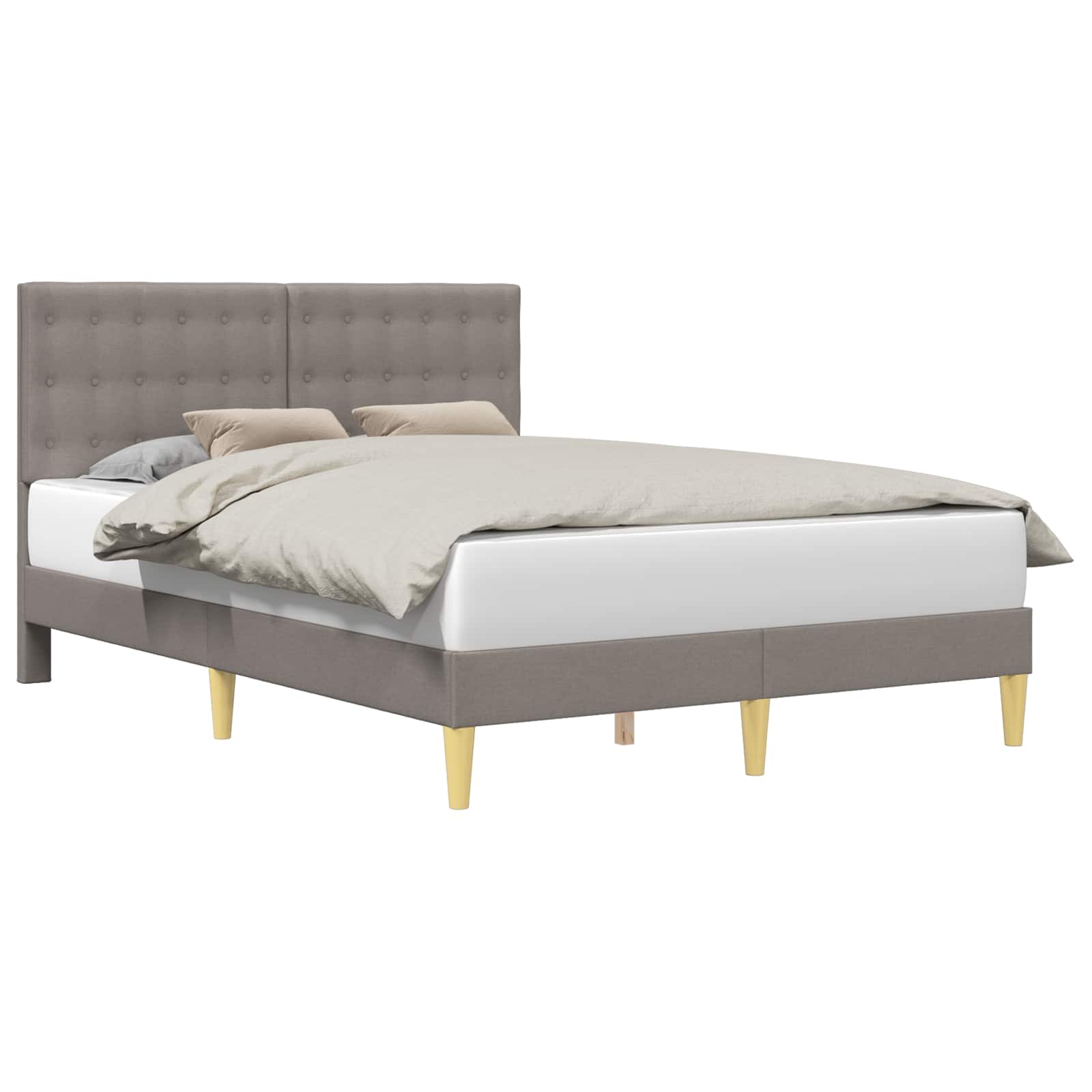 Sängram med huvudgavel Taupe 120 x 190 cm Tyg