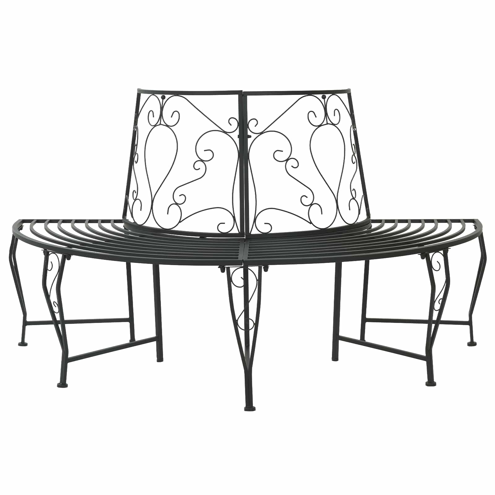 Trädbänk 4-Antal sittplatser 160 x 80 x 89 cm Stål Svart