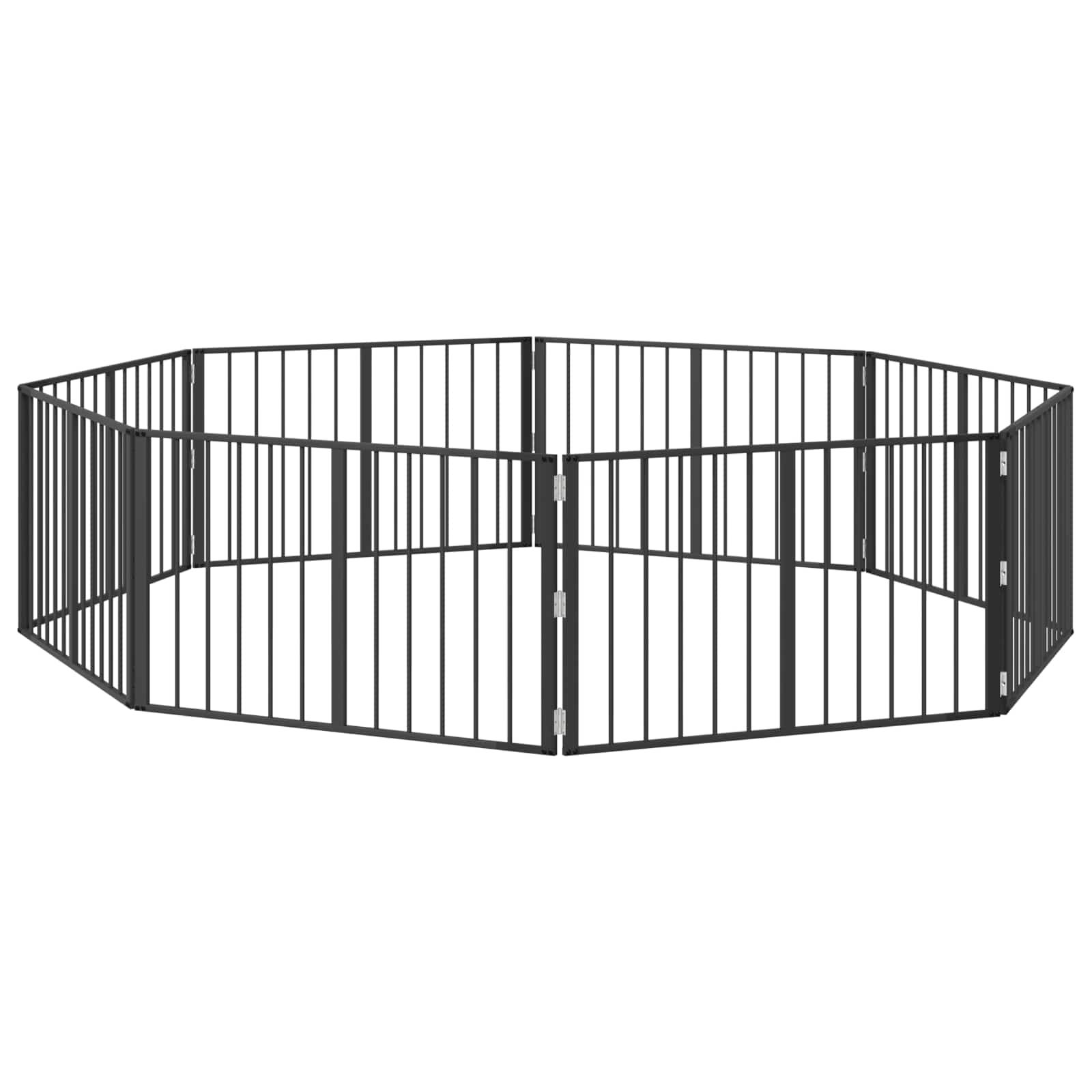 Hundgrind 8 pcs Svart 100 x 60 cm Galvaniserat Stål