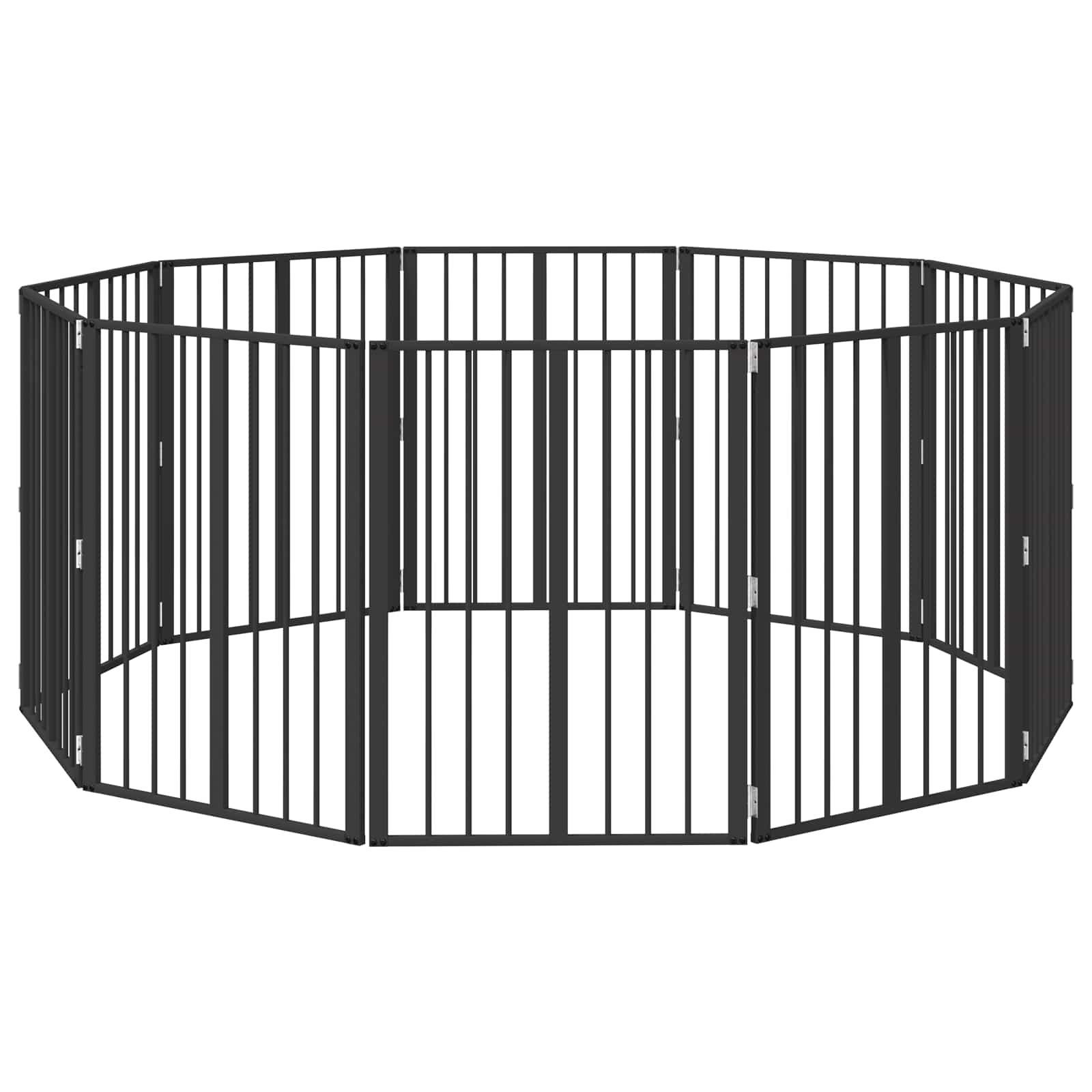 Hundgrind 10 pcs Svart 60 x 80 cm Galvaniserat Stål