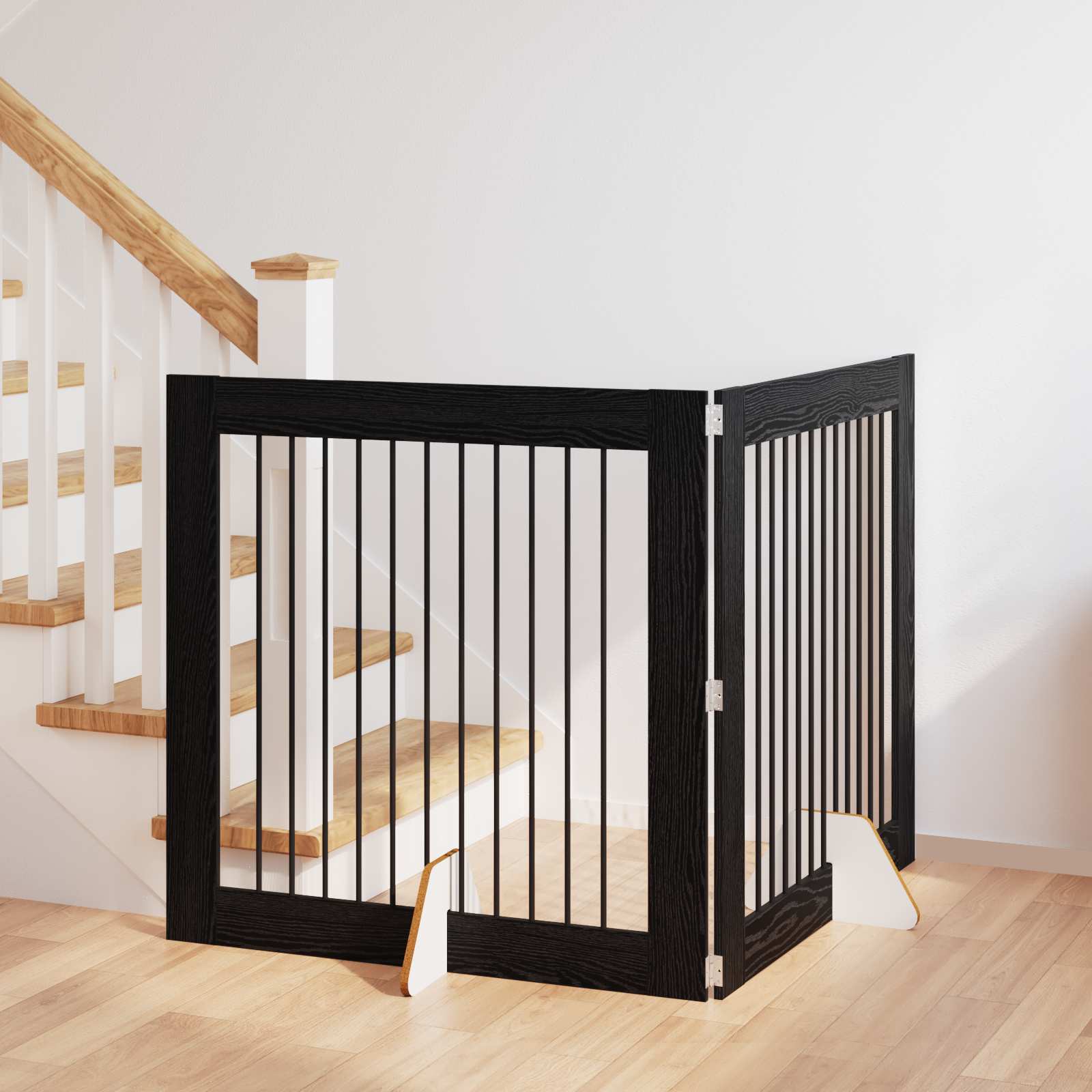 Hundgrind med ställningar 2 pcs Svart ek 100 x 100 cm