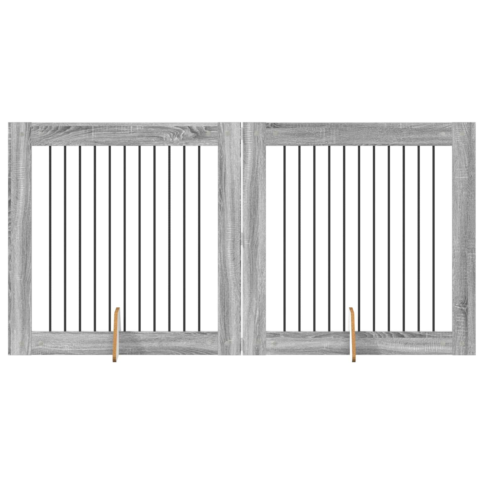 Hundgrind med ställningar 2 pcs Grå sonoma-ek 100 x 100 cm