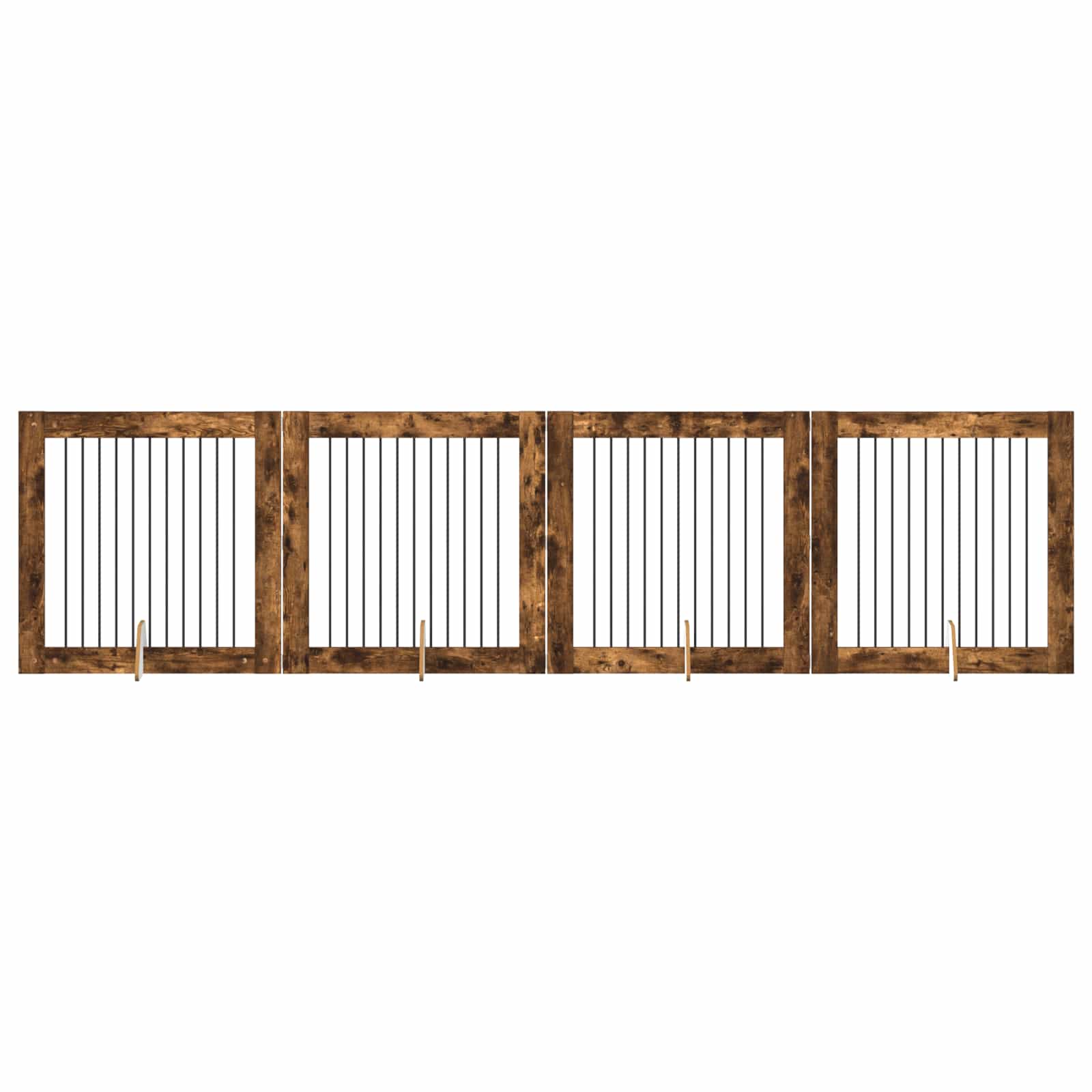 Hundgrind med ställningar 4 pcs Rökt ek 100 x 100 cm