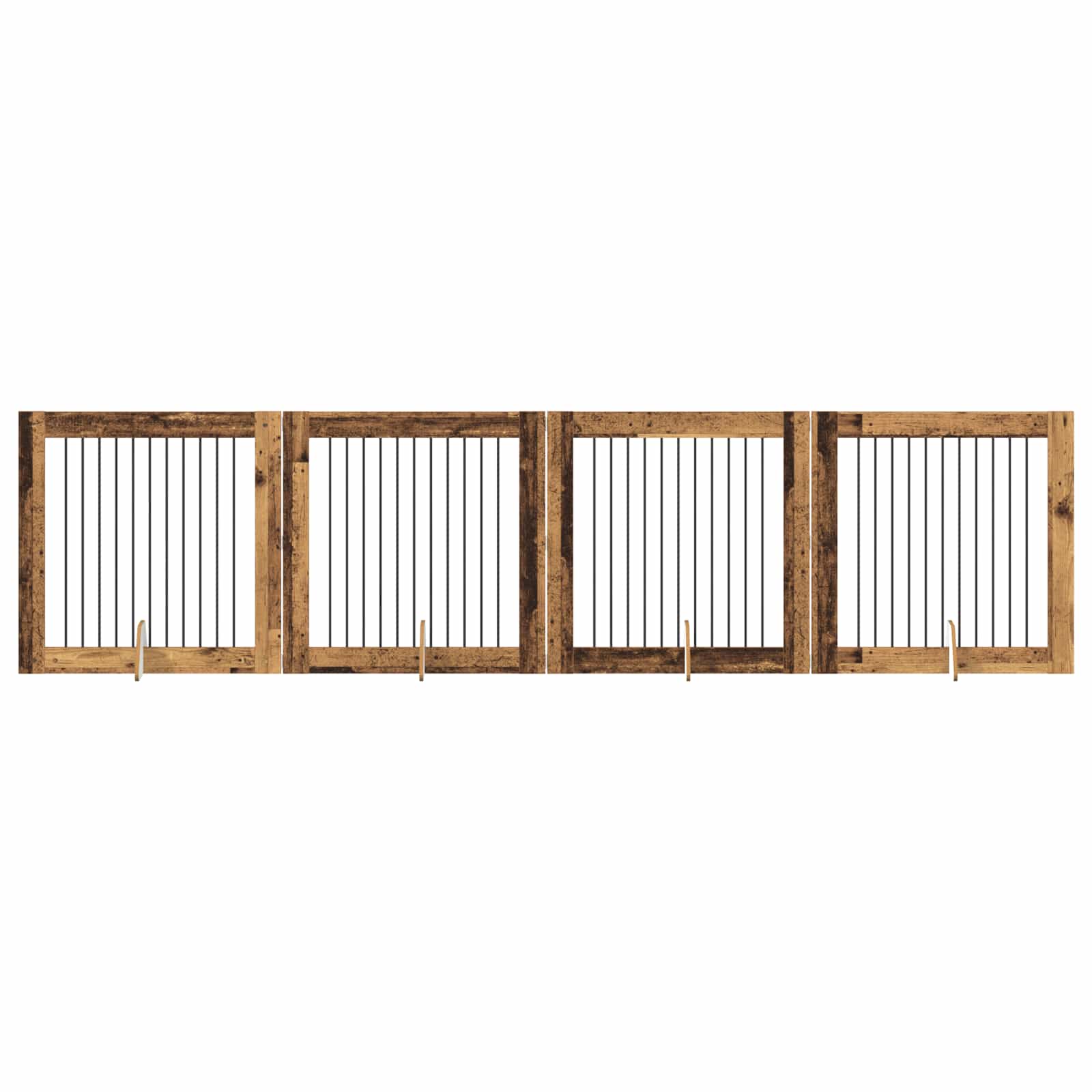 Hundgrind med ställningar 4 pcs Gammalt trä 100 x 100 cm