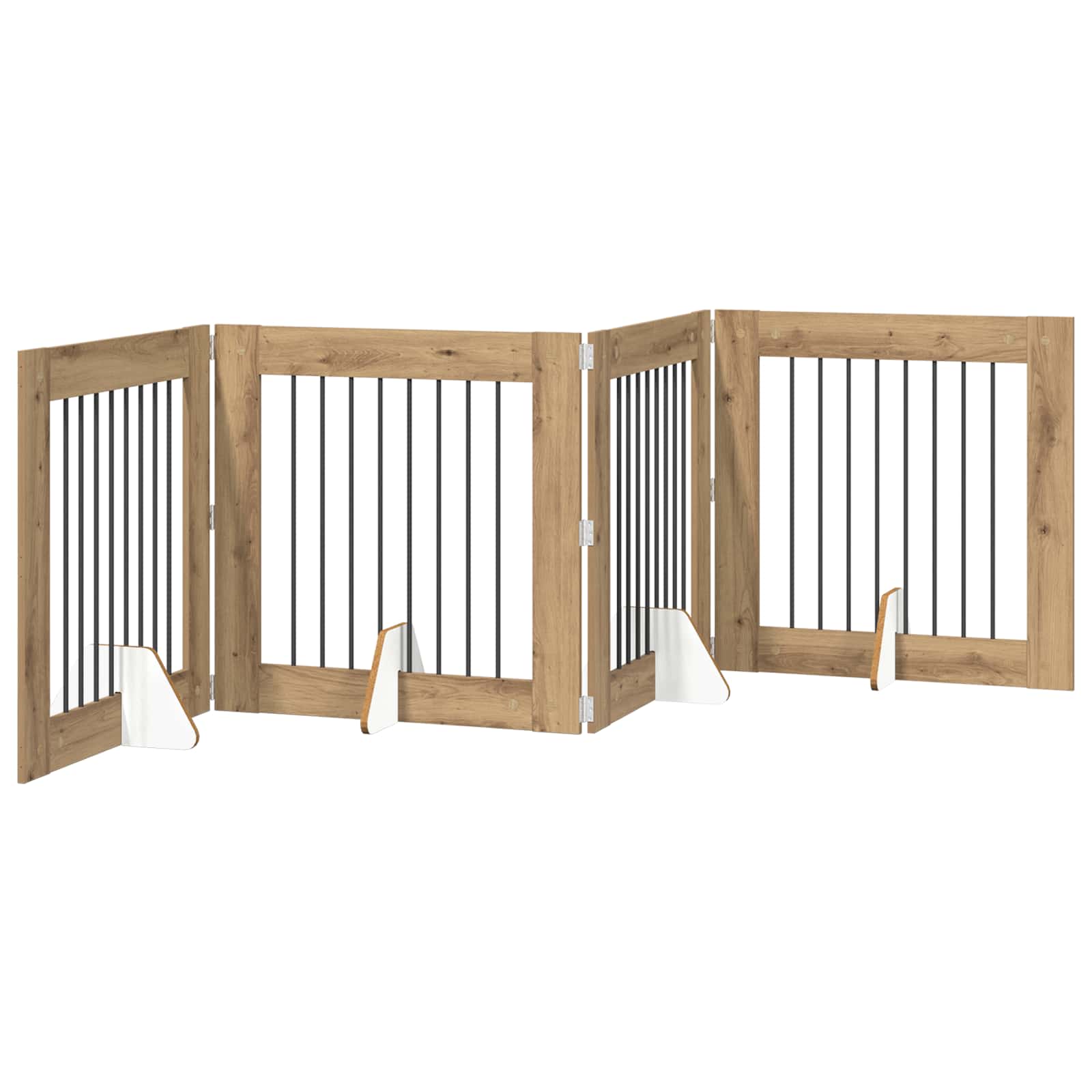 Fällbar hundgrind med stativ 4 st Artisan-ek 321 cm