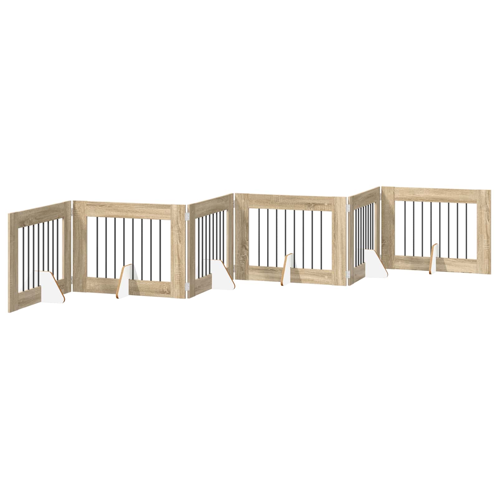 Fällbar hundgrind med stativ 6 st Sonoma-ek 482 cm
