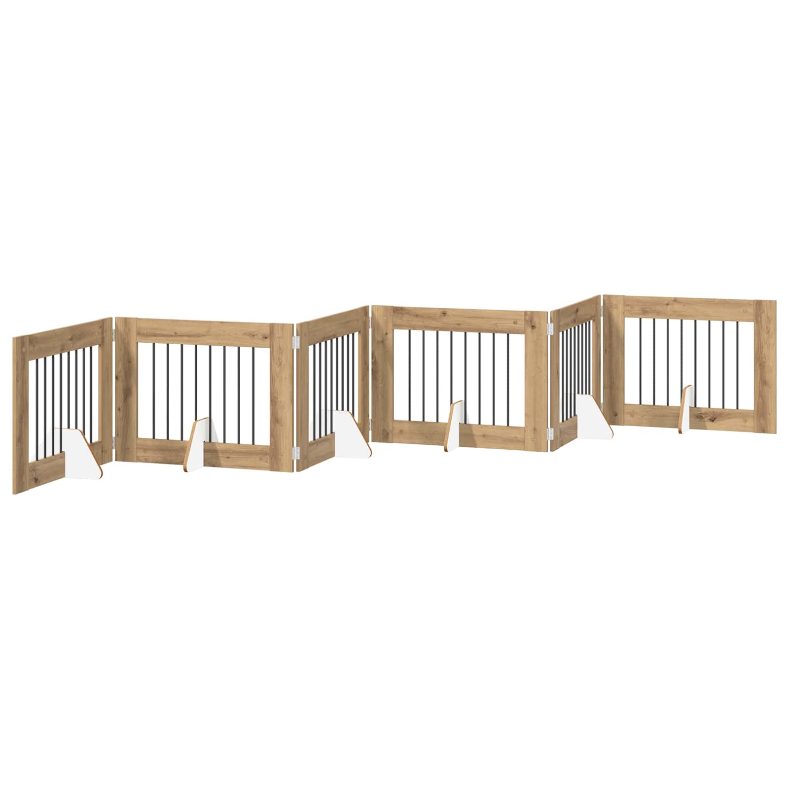 Fällbar hundgrind med stativ 6 st Artisan-ek 482 cm