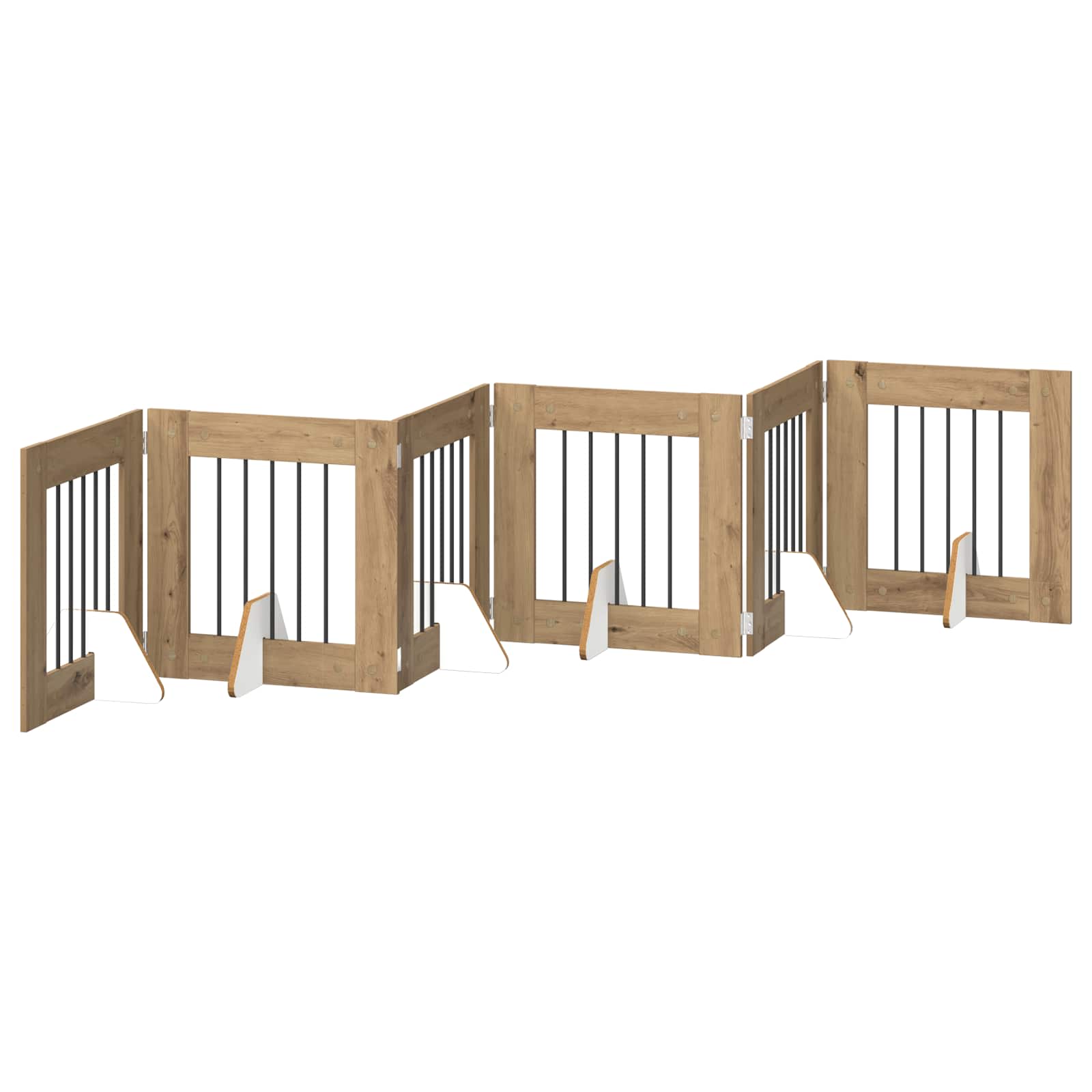 Fällbar hundgrind med stativ 6 st Artisan-ek 362 cm