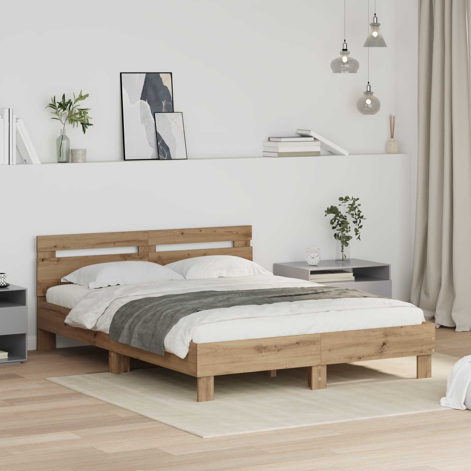 Sängram Artisan Ek 120 x 200 cm Konstruerat trä