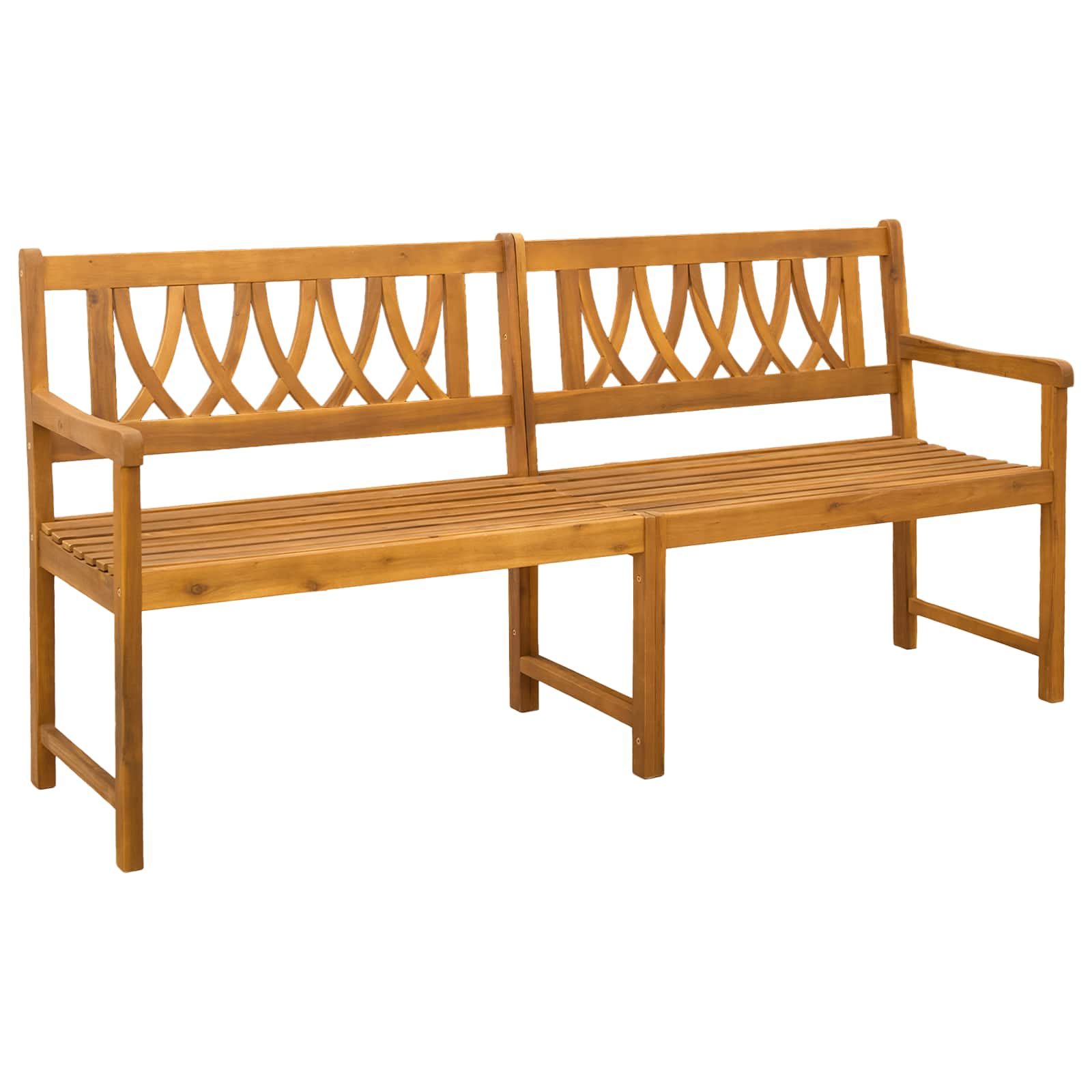Utomhusbänk Naturlig 180 x 55,5 x 90 cm Massivt Akaciaträ