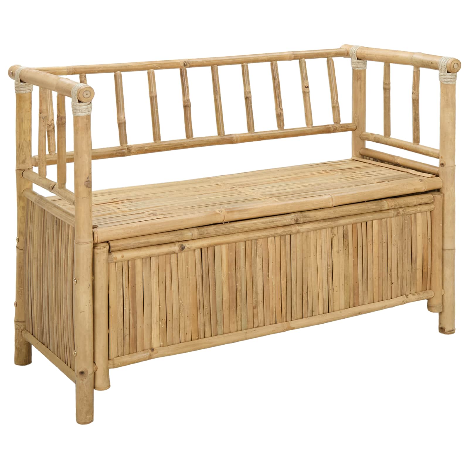 Trädgårdsförvaringsbänk 110 x 47 x 80 cm Bambus Naturfärg