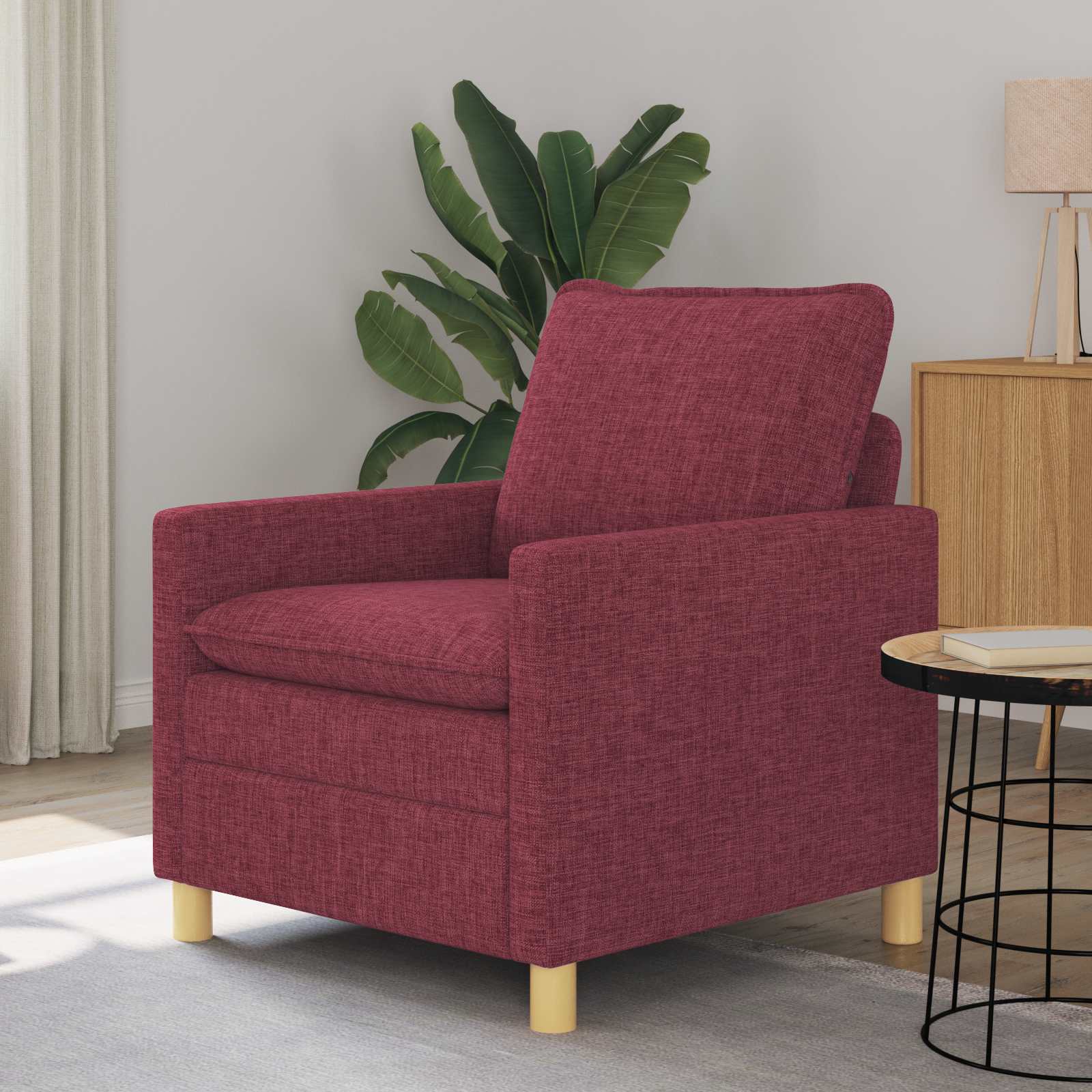 Soffa Vinröd 76 x 81 x 87,5 cm Tyg