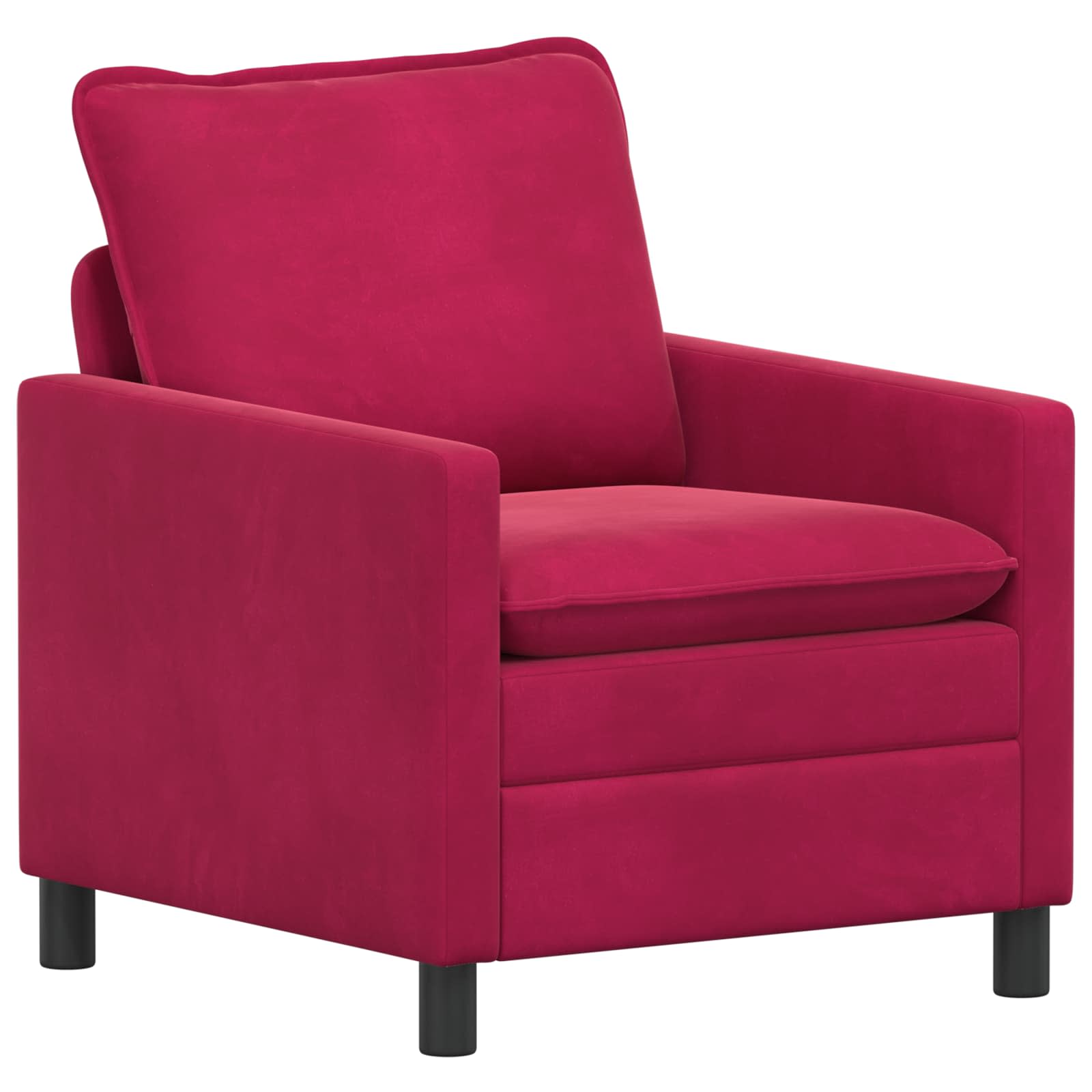 Soffa Vinröd 76 x 81 x 87,5 cm Sammet