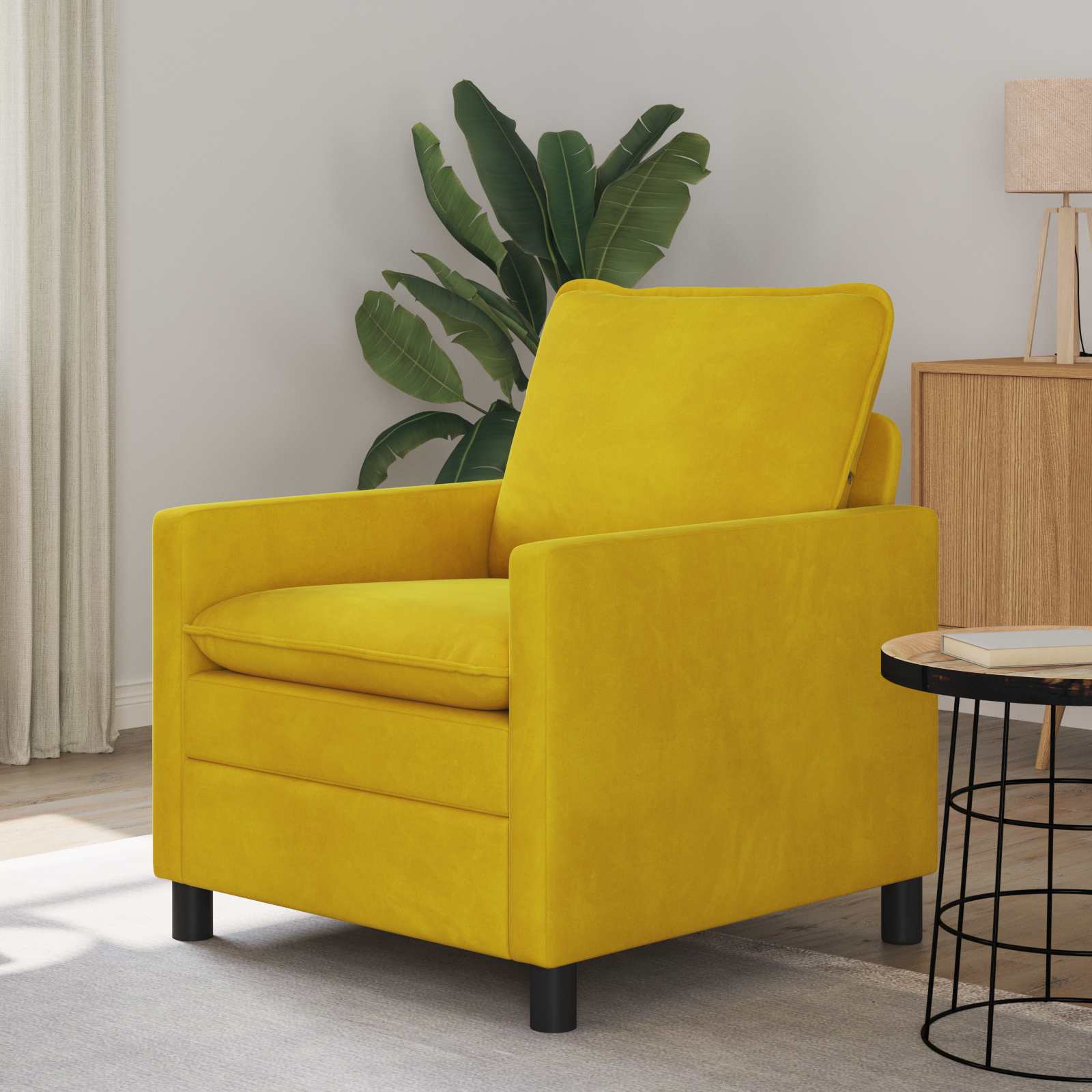 Soffa Gul 76 x 81 x 87,5 cm Sammet