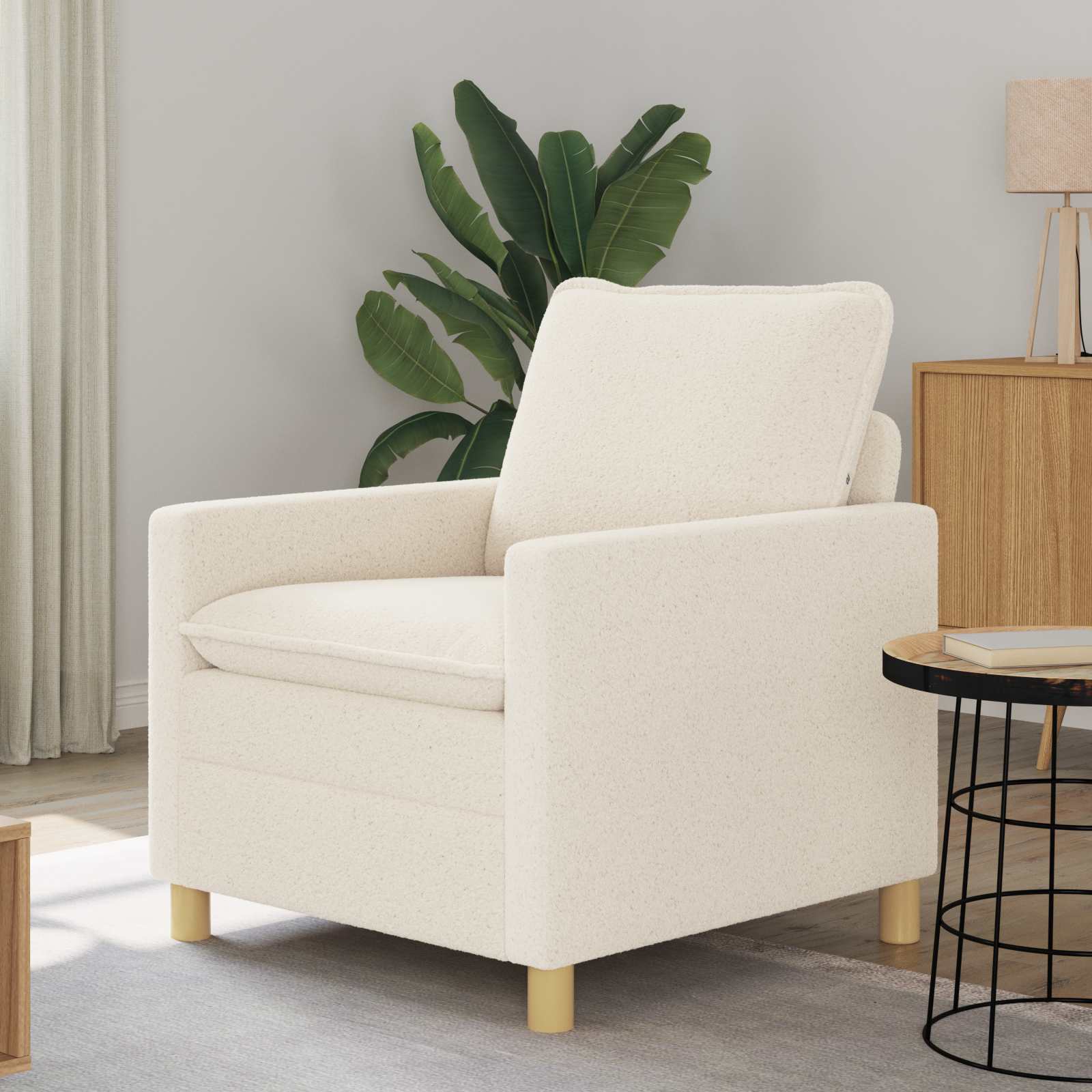 Soffa Gräddvit 76 x 81 x 87,5 cm Tyg