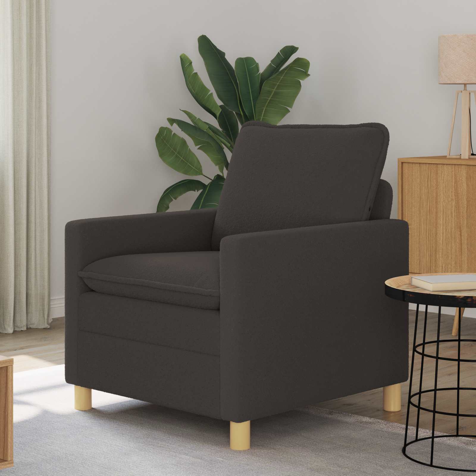 Soffa Mörkgrå 76 x 81 x 87,5 cm Tyg