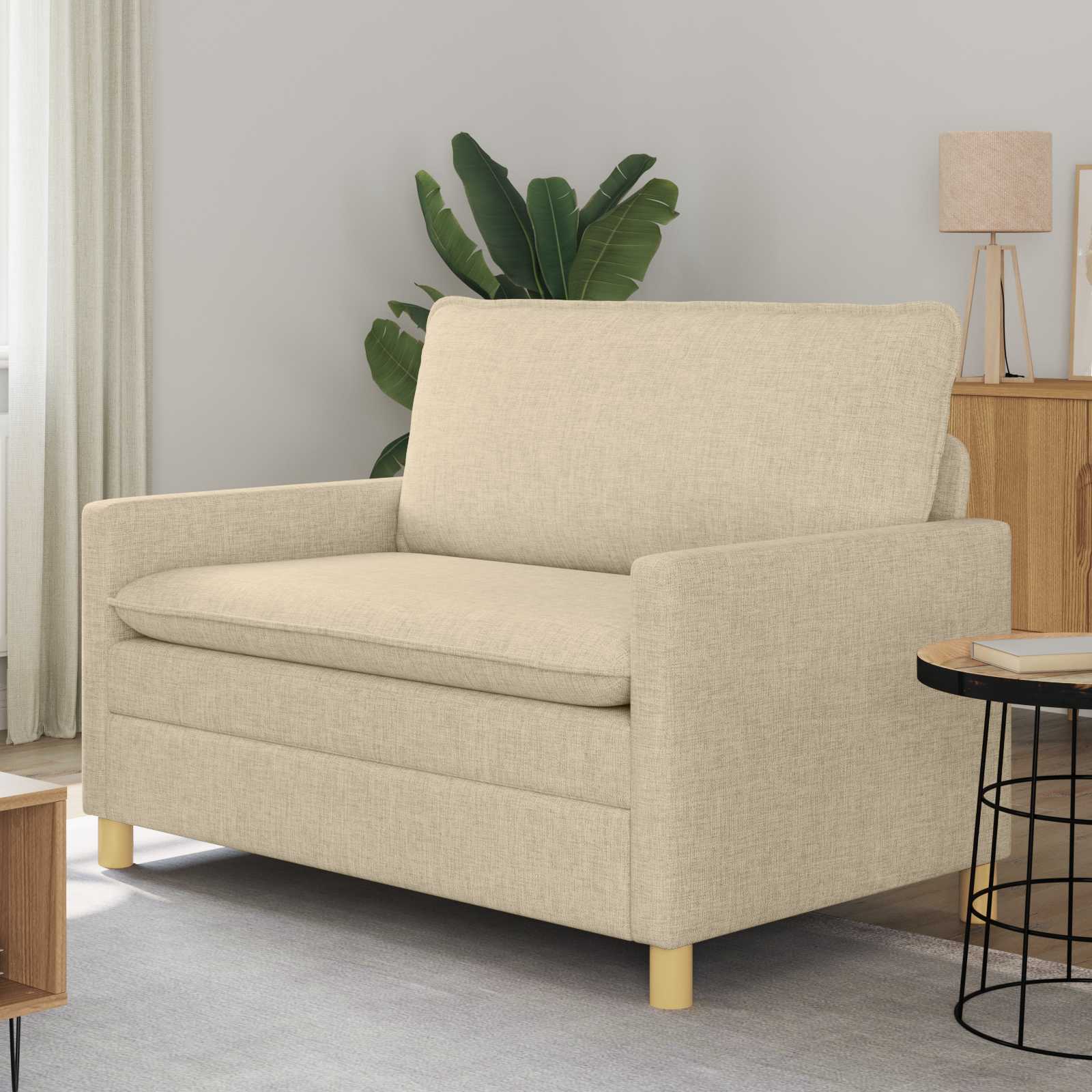 Soffa Gräddvit 126 x 81 x 87,5 cm Tyg