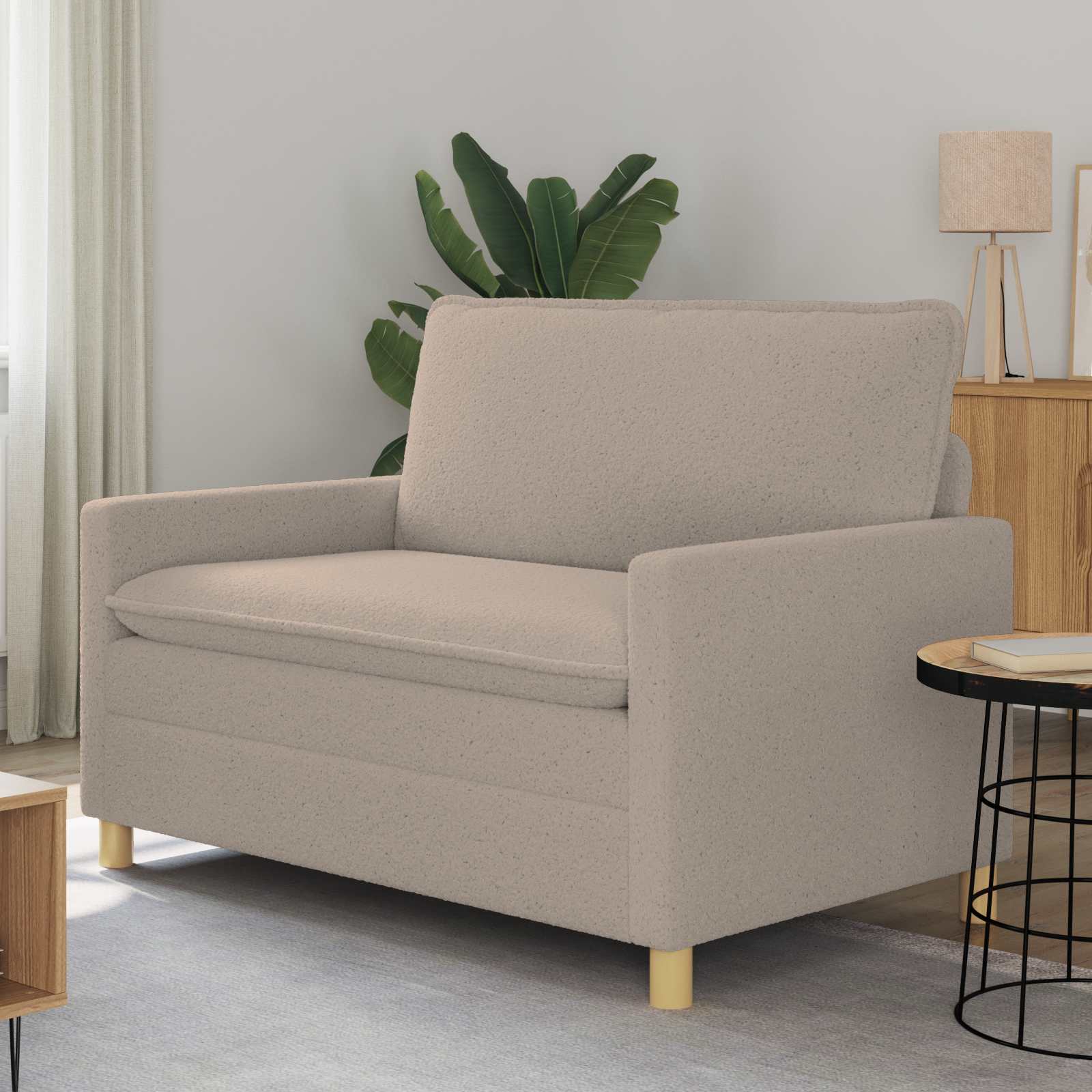 Soffa Ljusgrå 126 x 81 x 87,5 cm Tyg