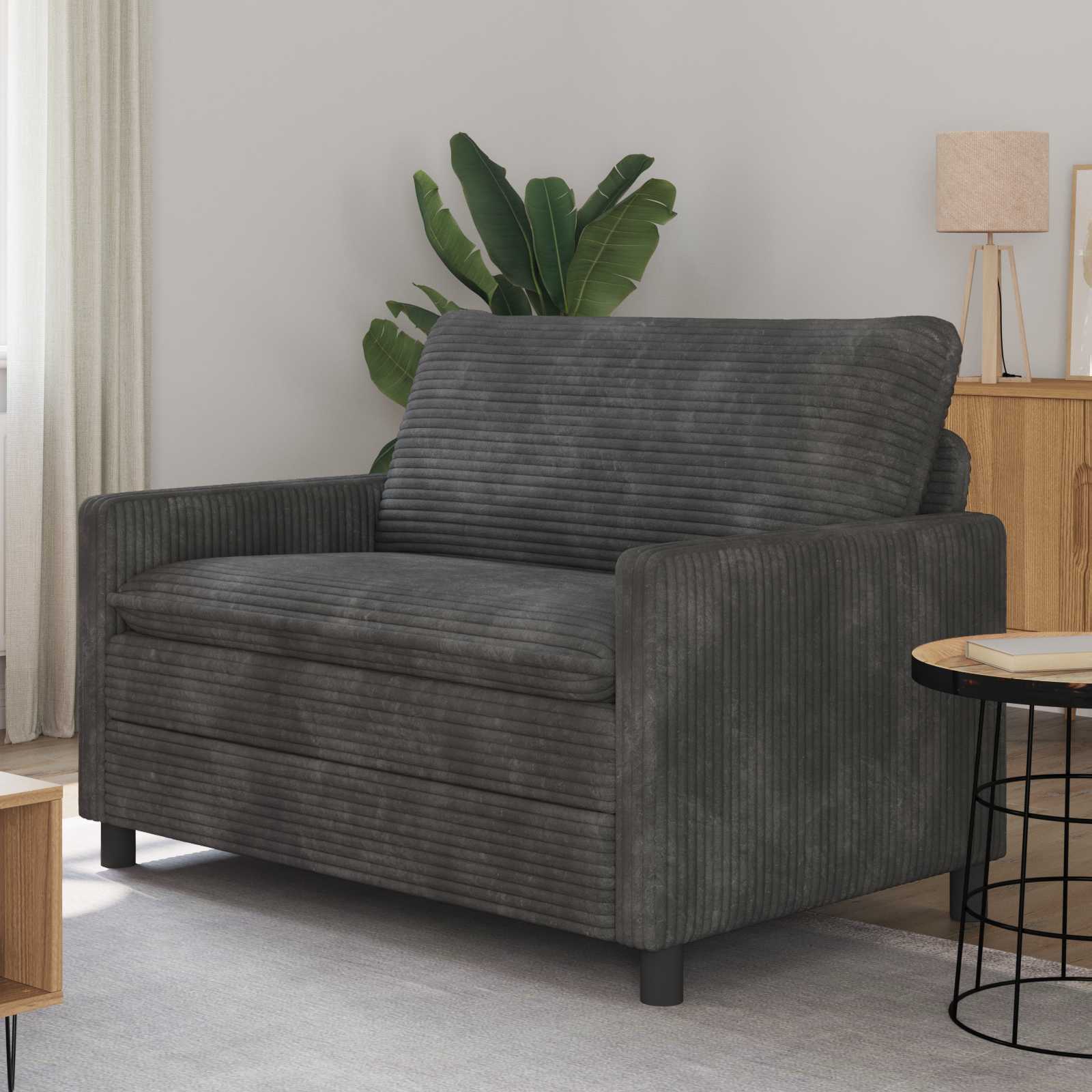 Soffa Mörkgrå 126 x 81 x 87,5 cm Polyester
