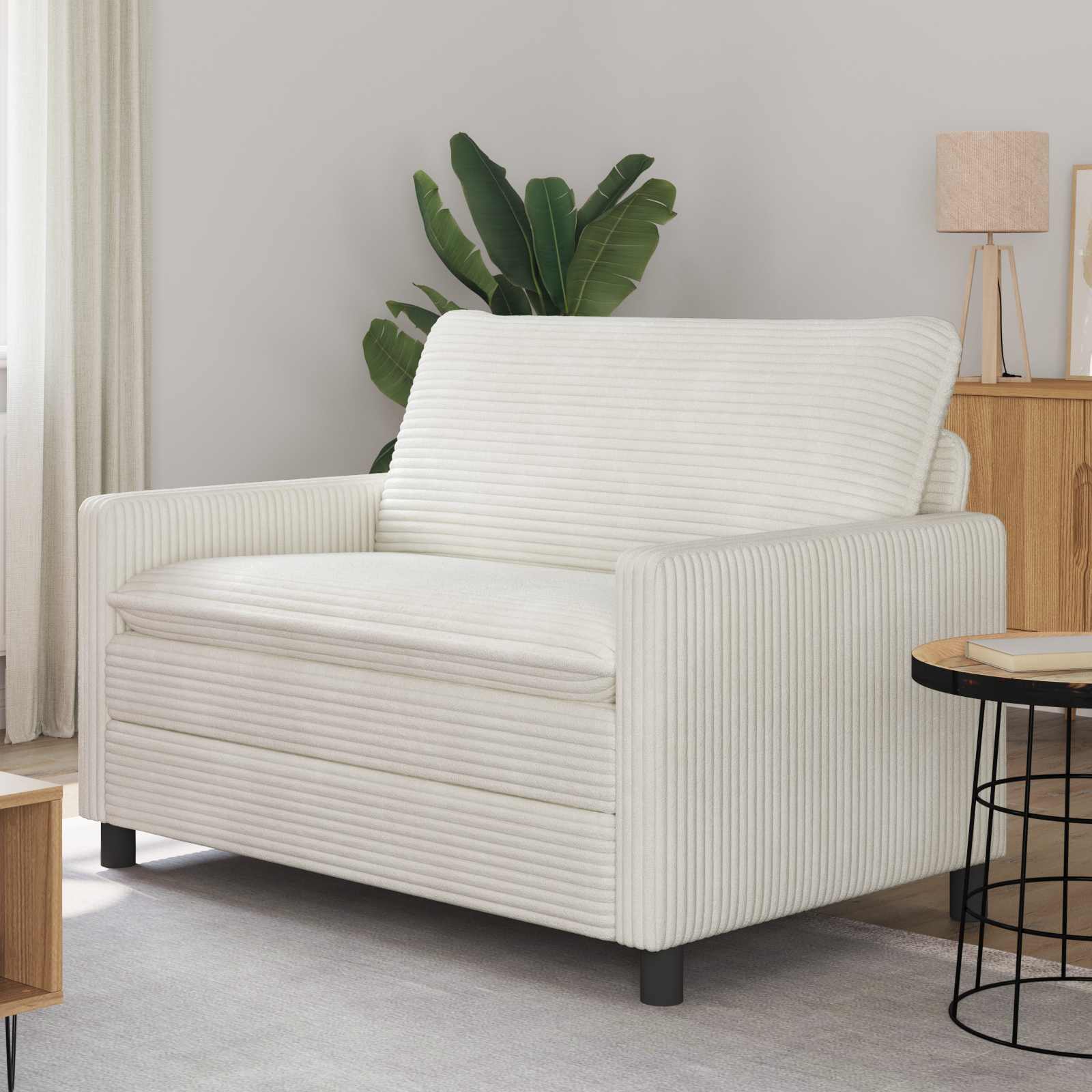 Soffa Gräddvit 126 x 81 x 87,5 cm Polyester