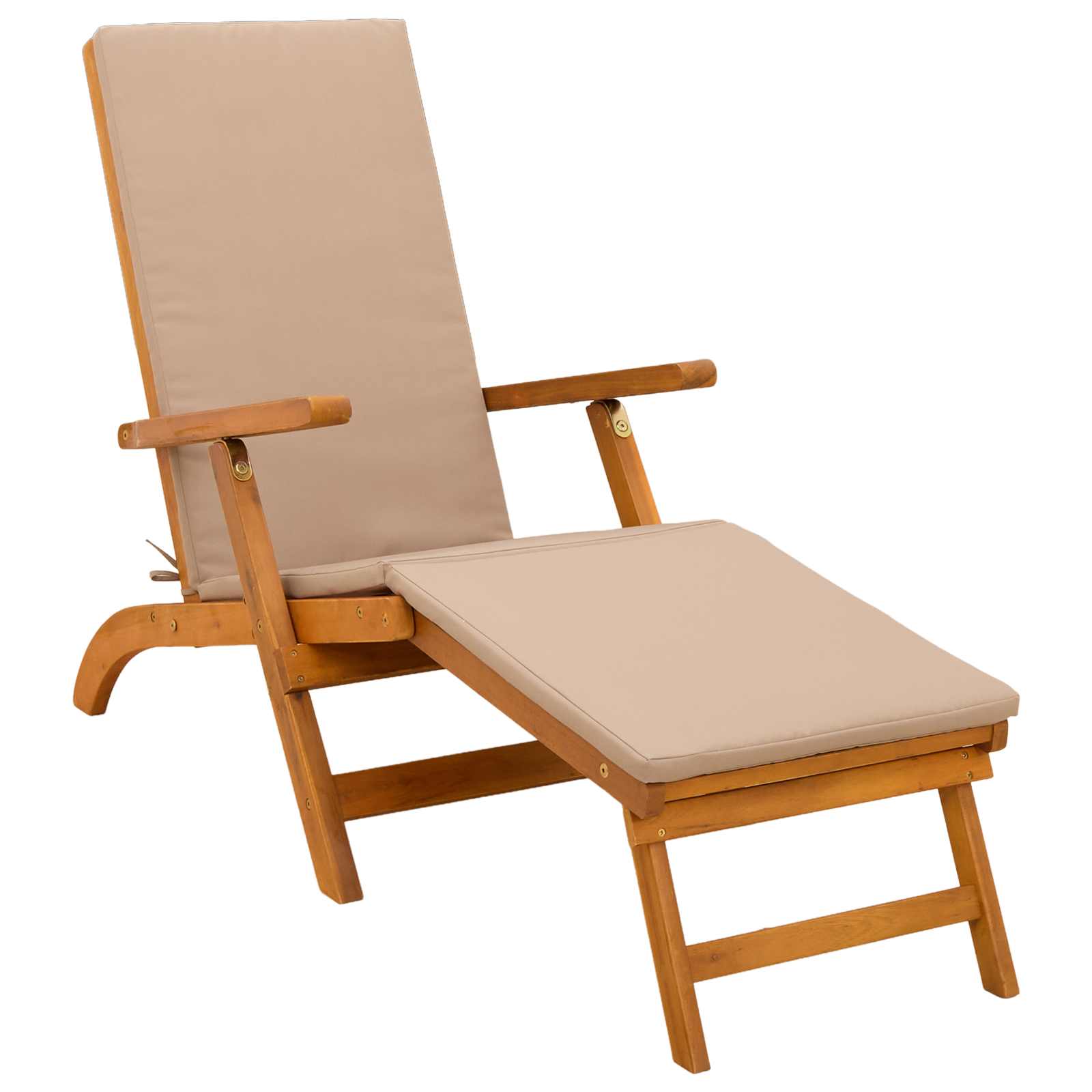 Reclining och Fällbar Solstol Massivt Akaciaträ