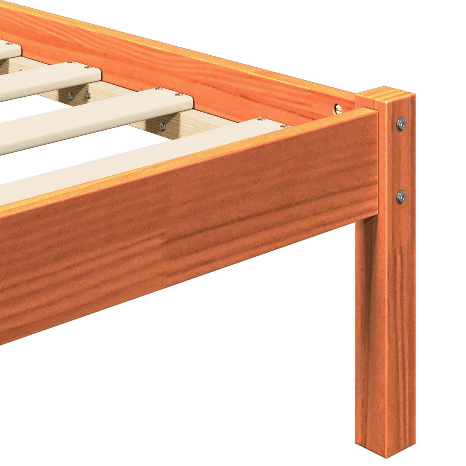 Sängram med huvudgavel Vaxbrun 180 x 200 cm Massiv furu