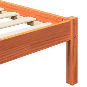 Sängram med huvudgavel Vaxbrun 180 x 200 cm Massiv furu