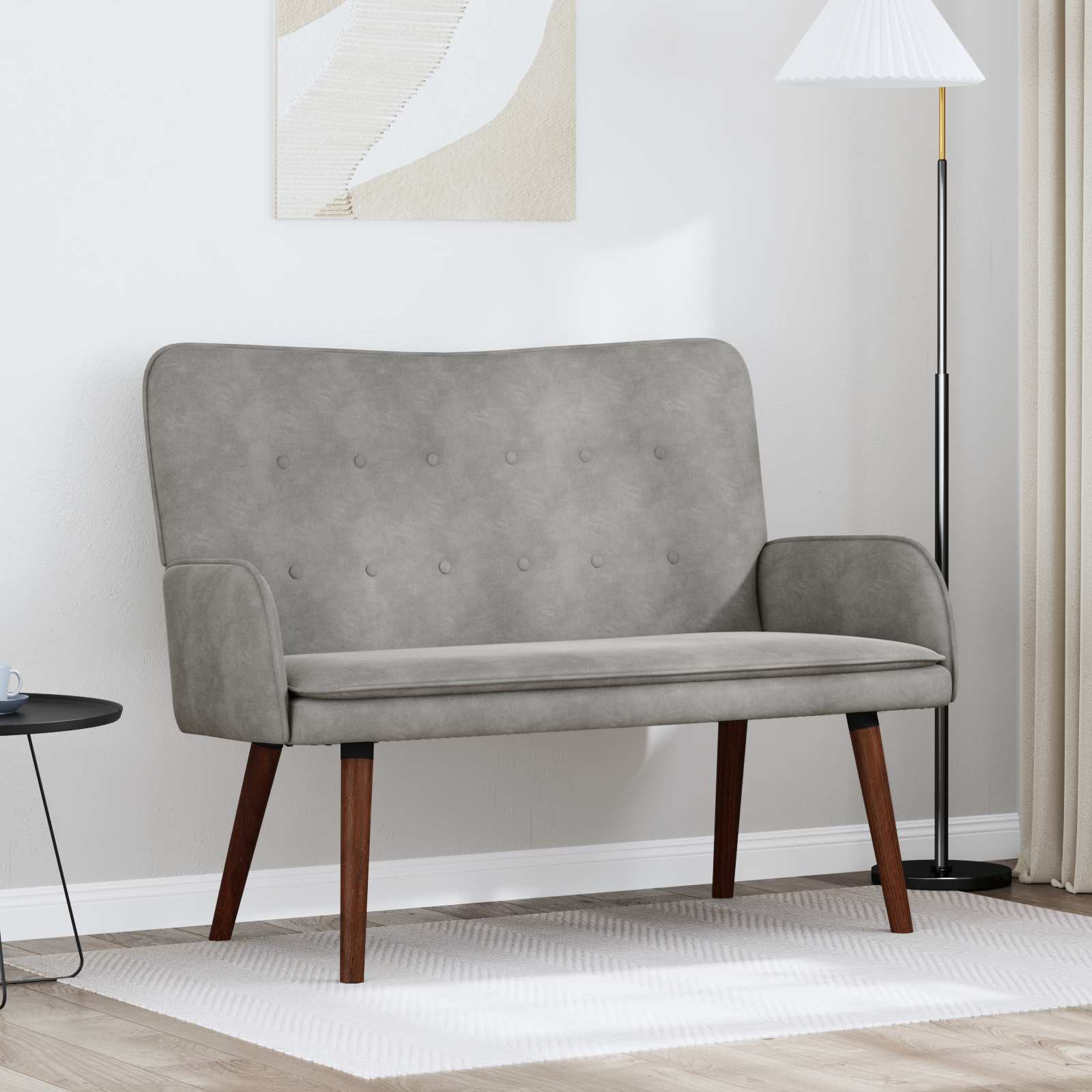 2-sits soffa Ljusgrå 115 x 61 x 87 cm Sammet