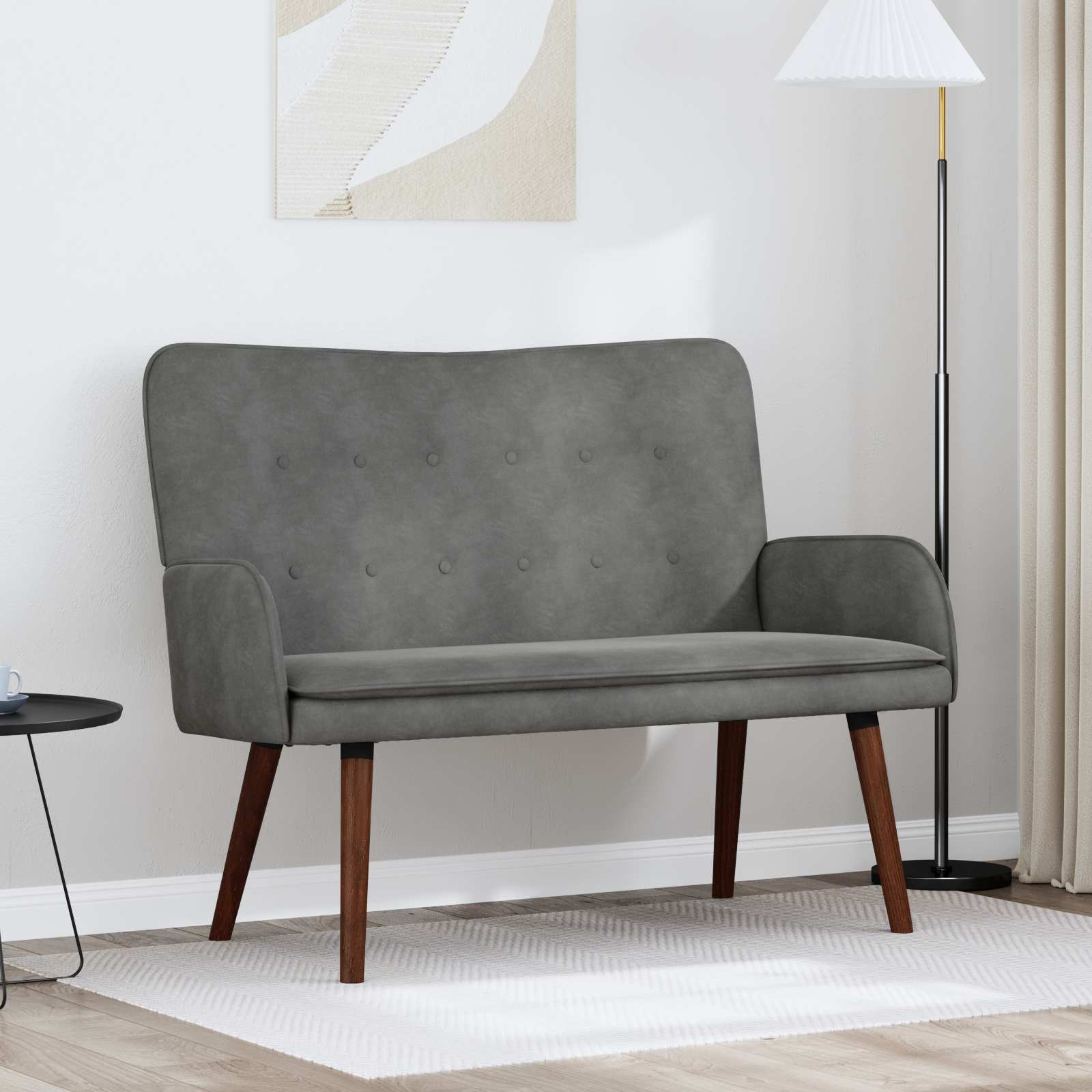 2-sits soffa Mörkgrå 115 x 61 x 87 cm Sammet
