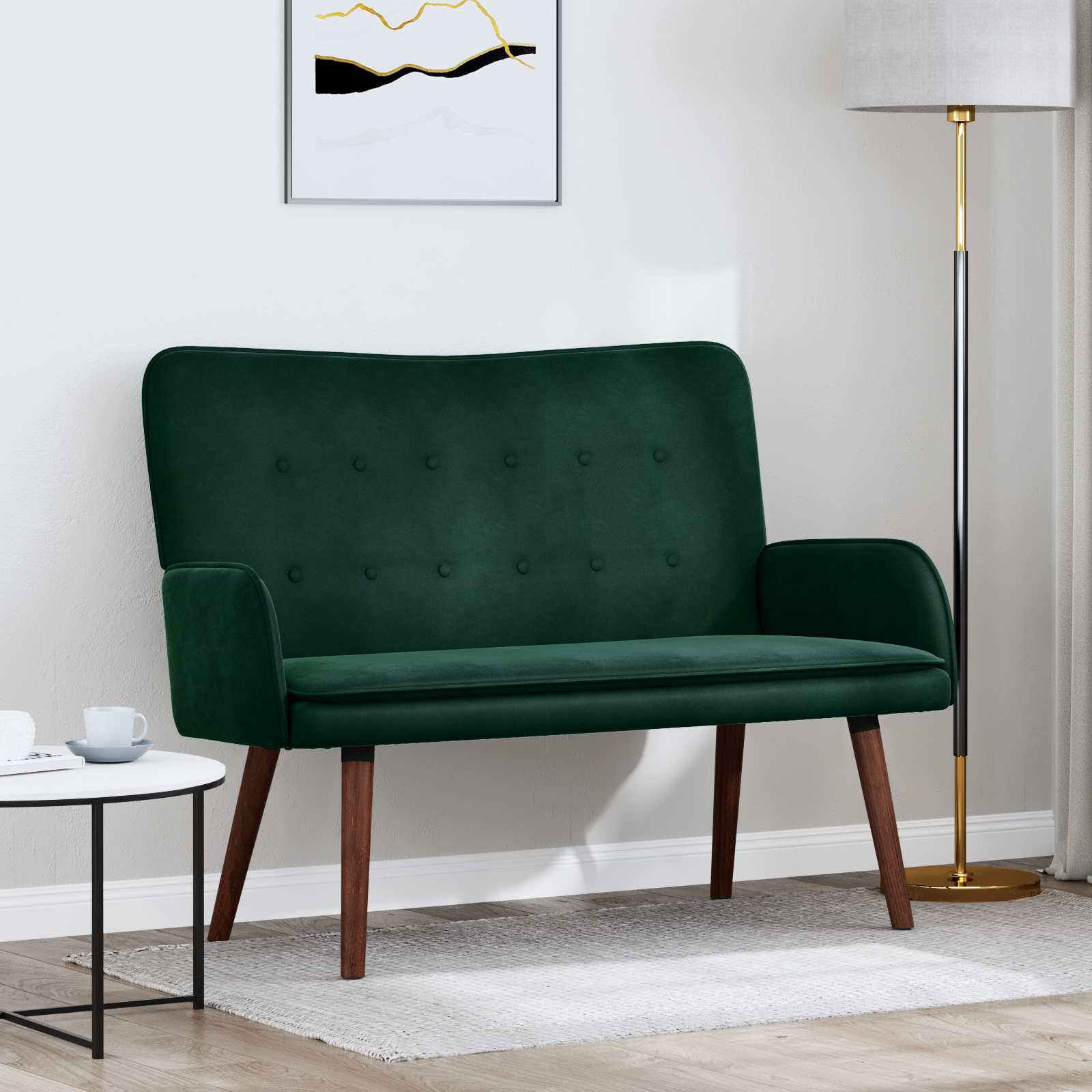 2-sits soffa Mörkgrön 115 x 61 x 87 cm Sammet