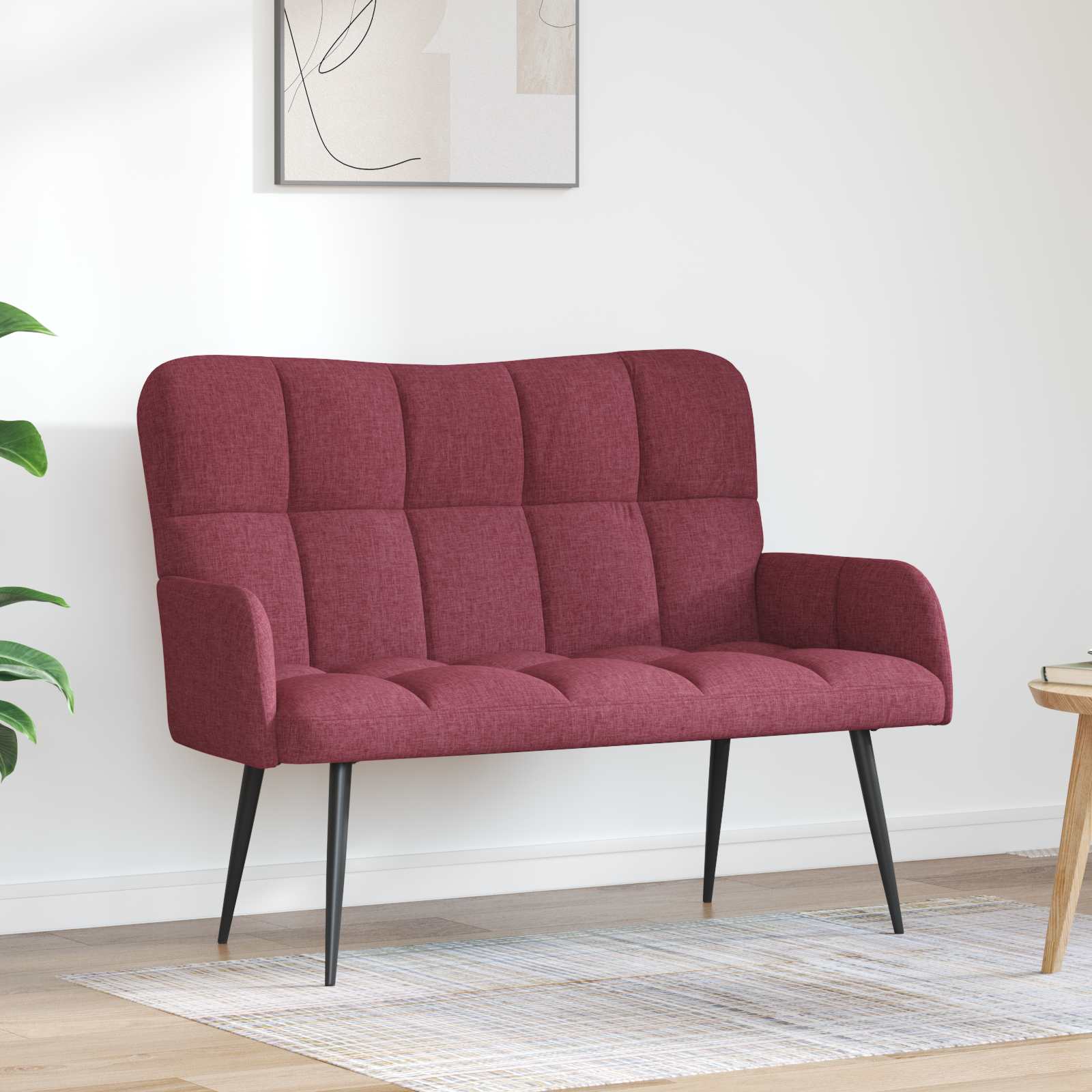 2-sits soffa Vinröd 115 x 61 x 87 cm Tyg