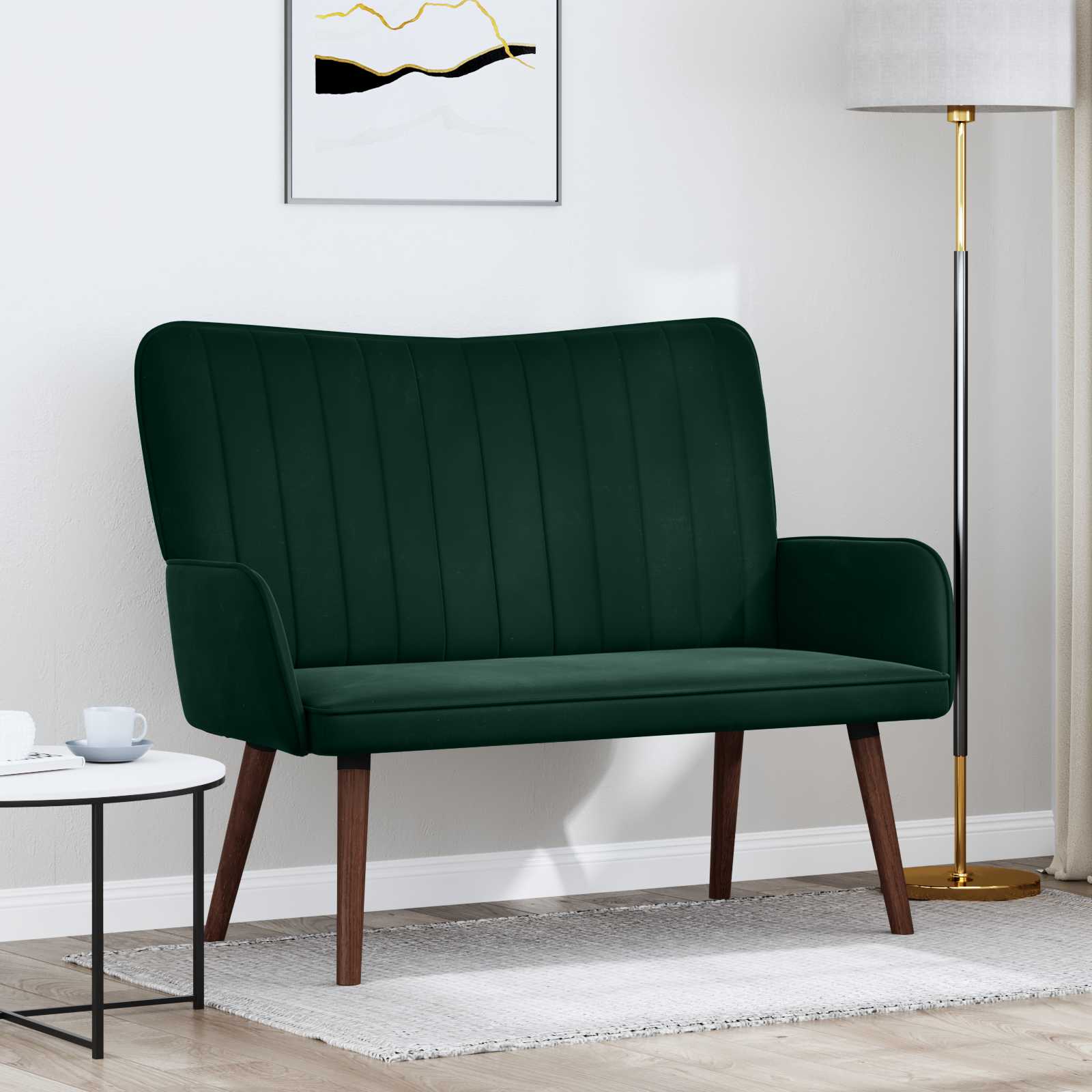 2-sits soffa Mörkgrön 115 x 61 x 87 cm Sammet
