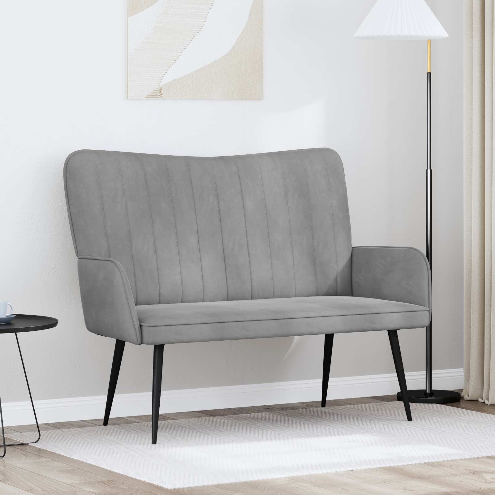 2-sits soffa Ljusgrå 115 x 61 x 87 cm Sammet
