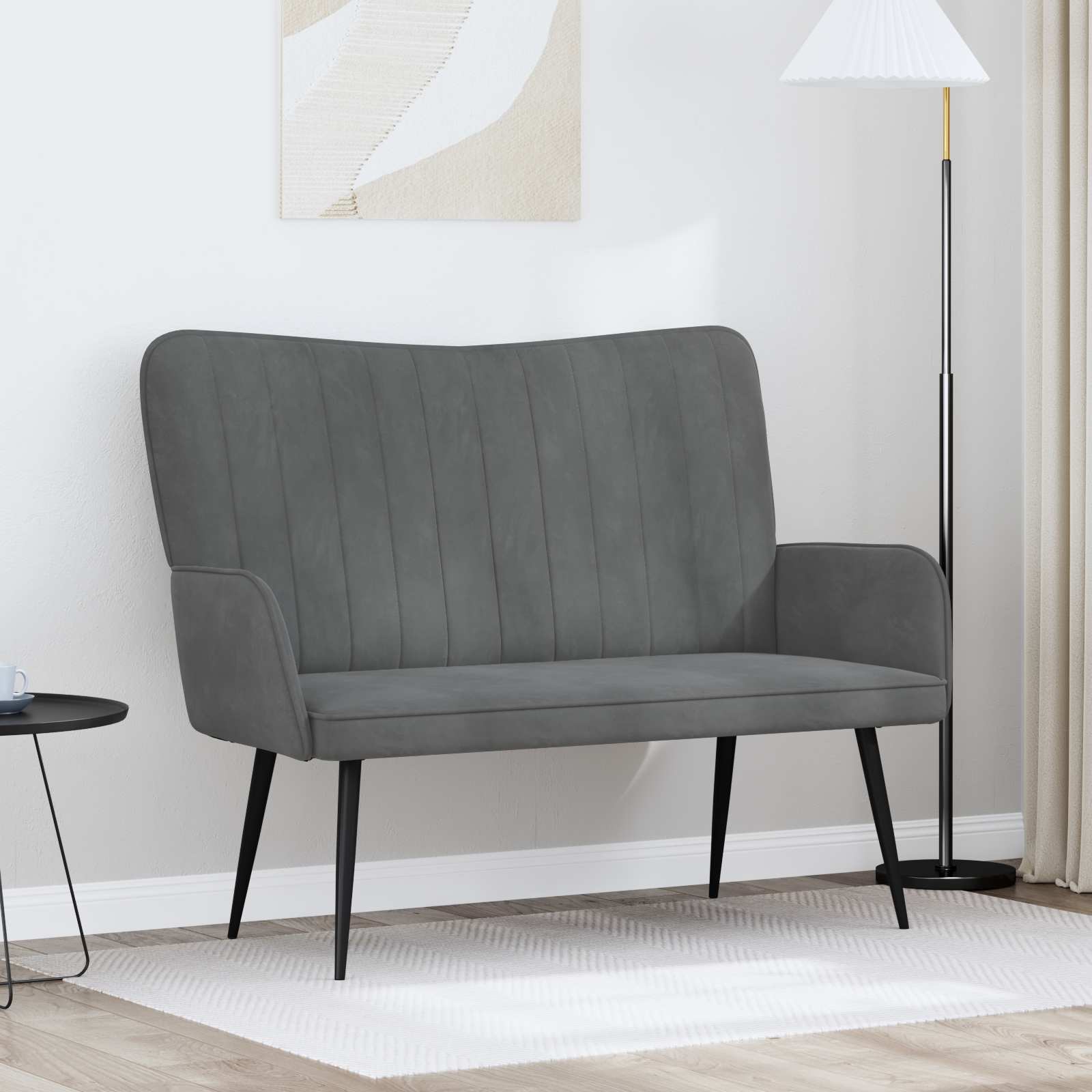 2-sits soffa Mörkgrå 115 x 61 x 87 cm Sammet