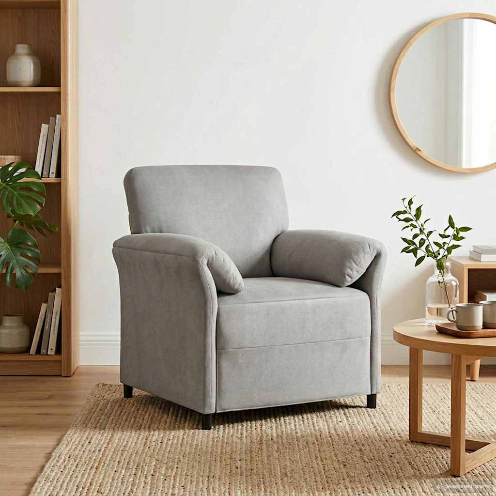 En-sitssoffa Ljusgrå 88 x 83 x 95 cm Sammet