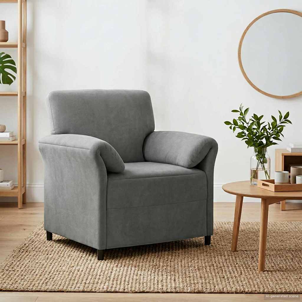 En-sitssoffa Mörkgrå 88 x 83 x 95 cm Sammet