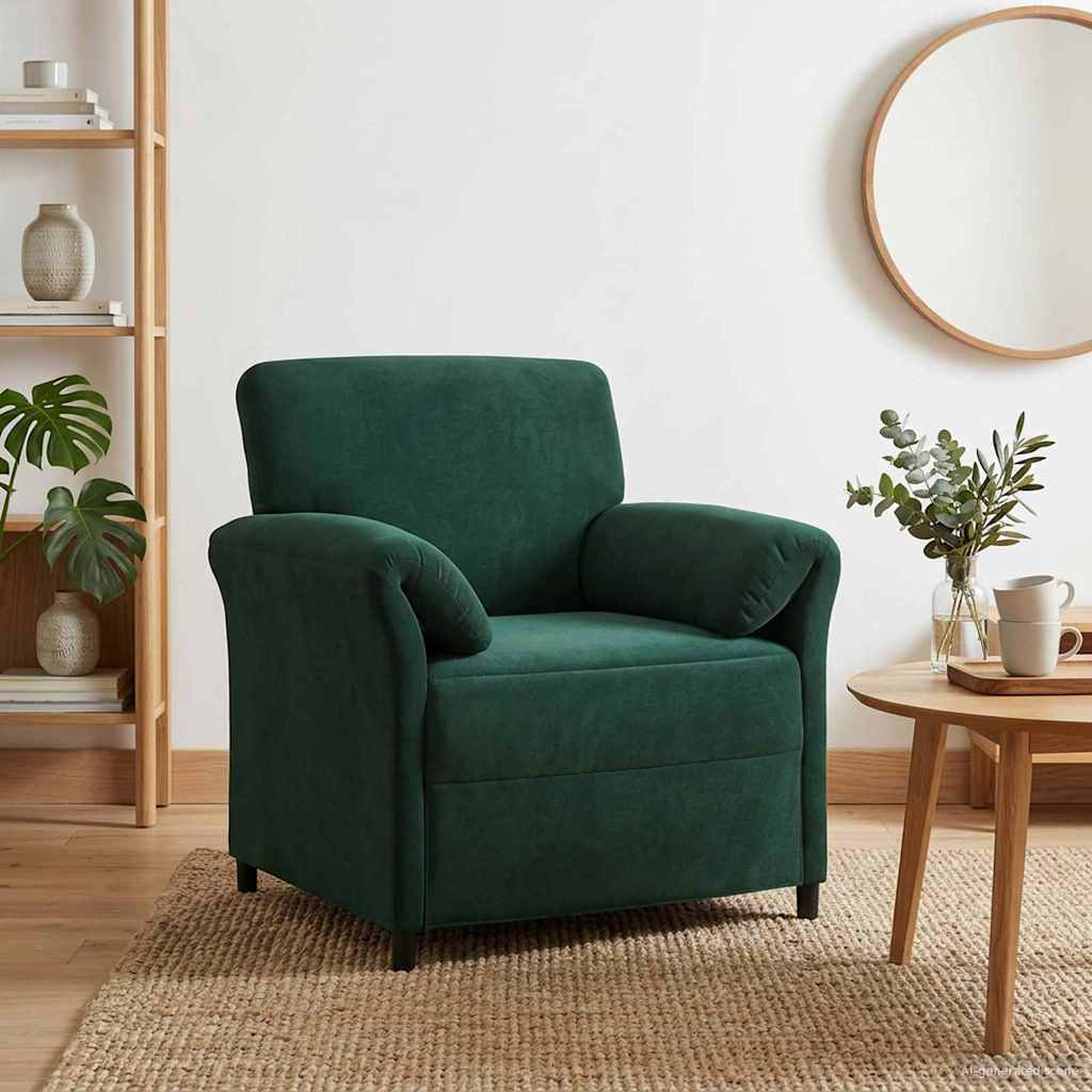 En-sitssoffa Mörkgrön 88 x 83 x 95 cm Sammet