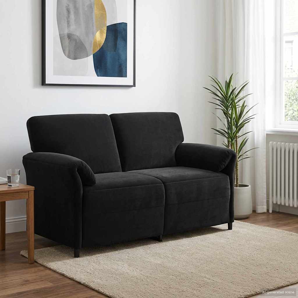 2-sits soffa Svart 158 x 83 x 95 cm Sammet