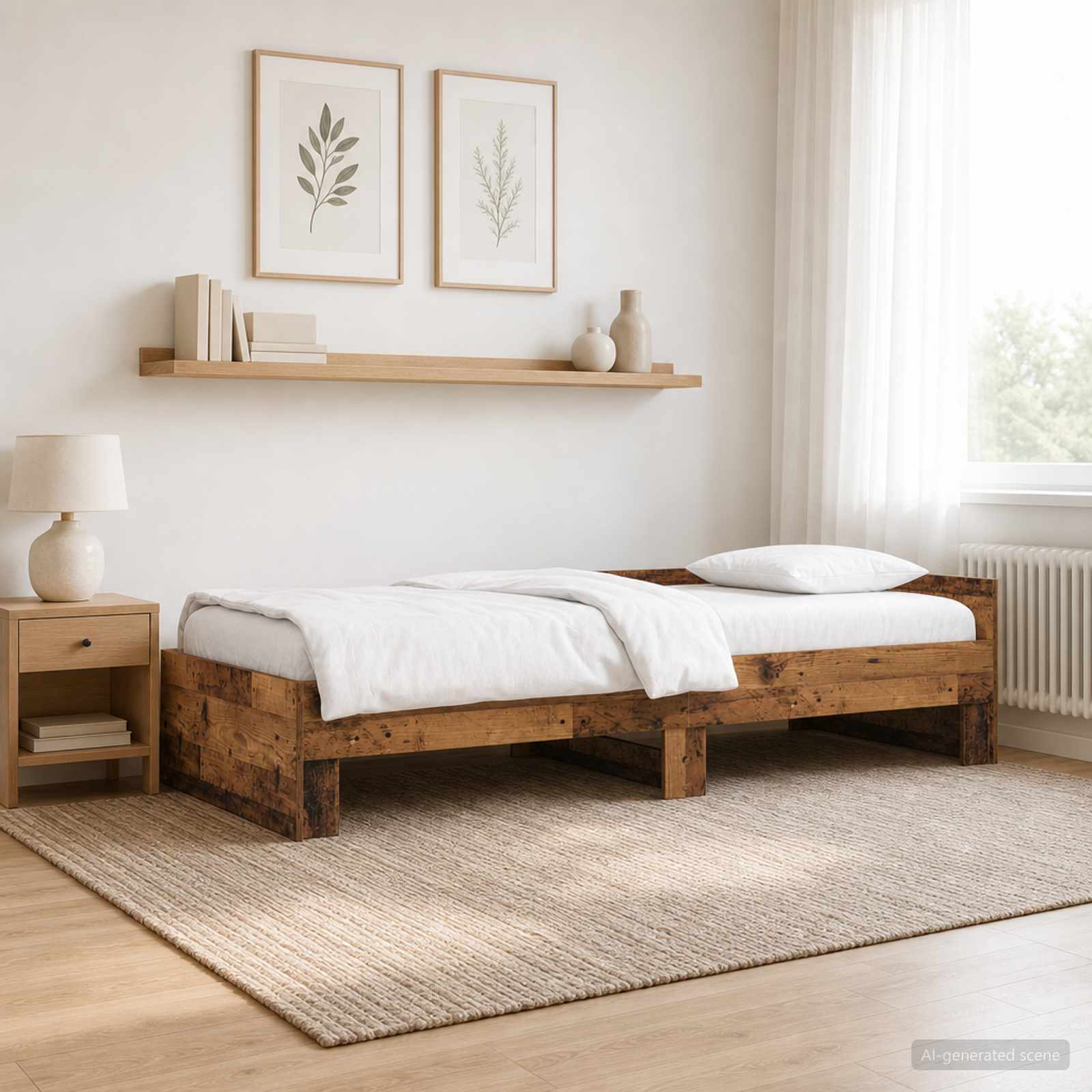Sängram med huvudgavel Gammalt trä 80 x 200 cm Konstruerat trä