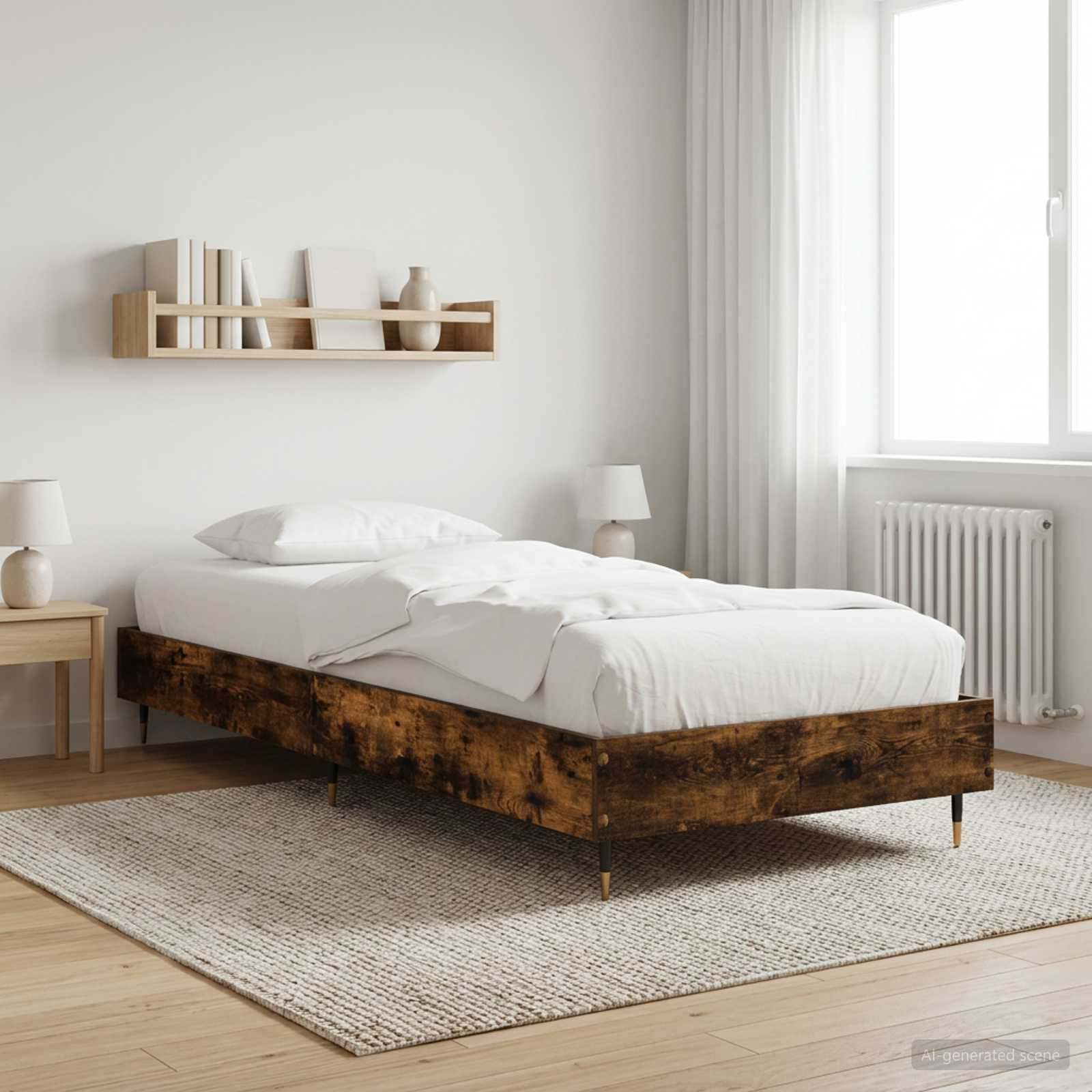 Sängram Rökt ek 80 x 200 cm Konstruerat trä