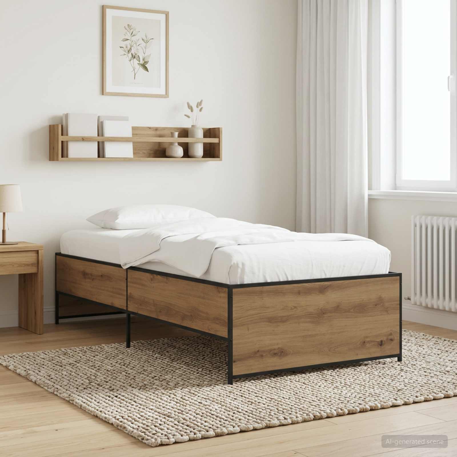 Sängram Artisan-ek 80 x 200 cm Konstruerat trä