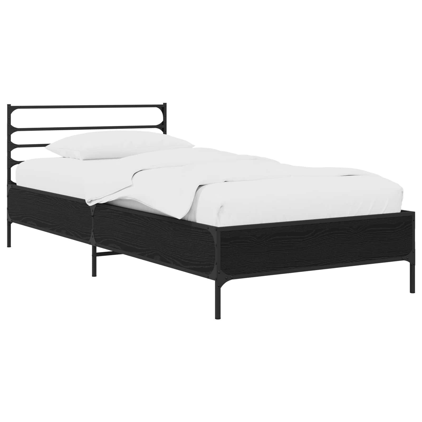 Sängram Svart ek 80 x 200 cm Konstruerat trä