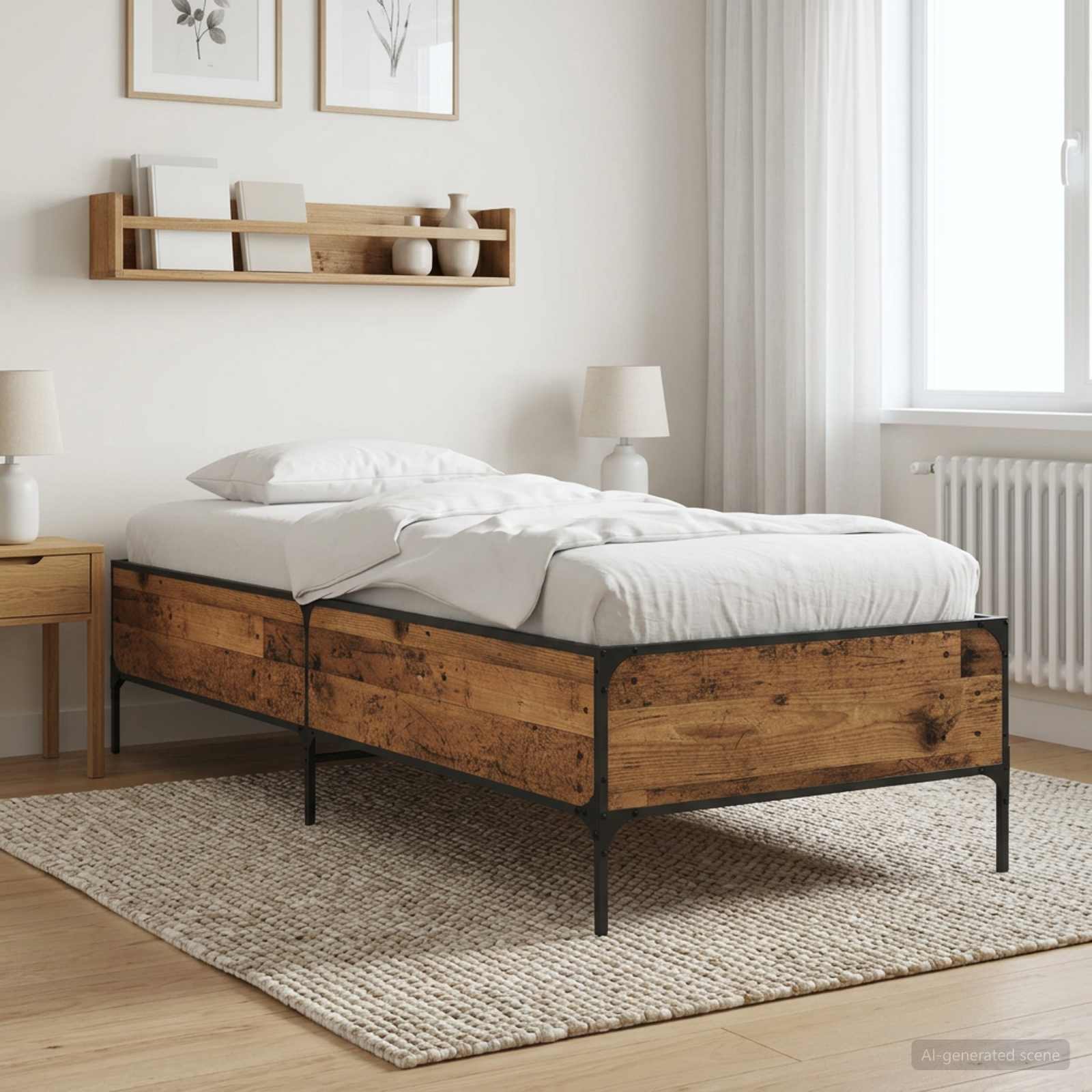 Sängram Gammalt trä 80 x 200 cm Konstruerat trä