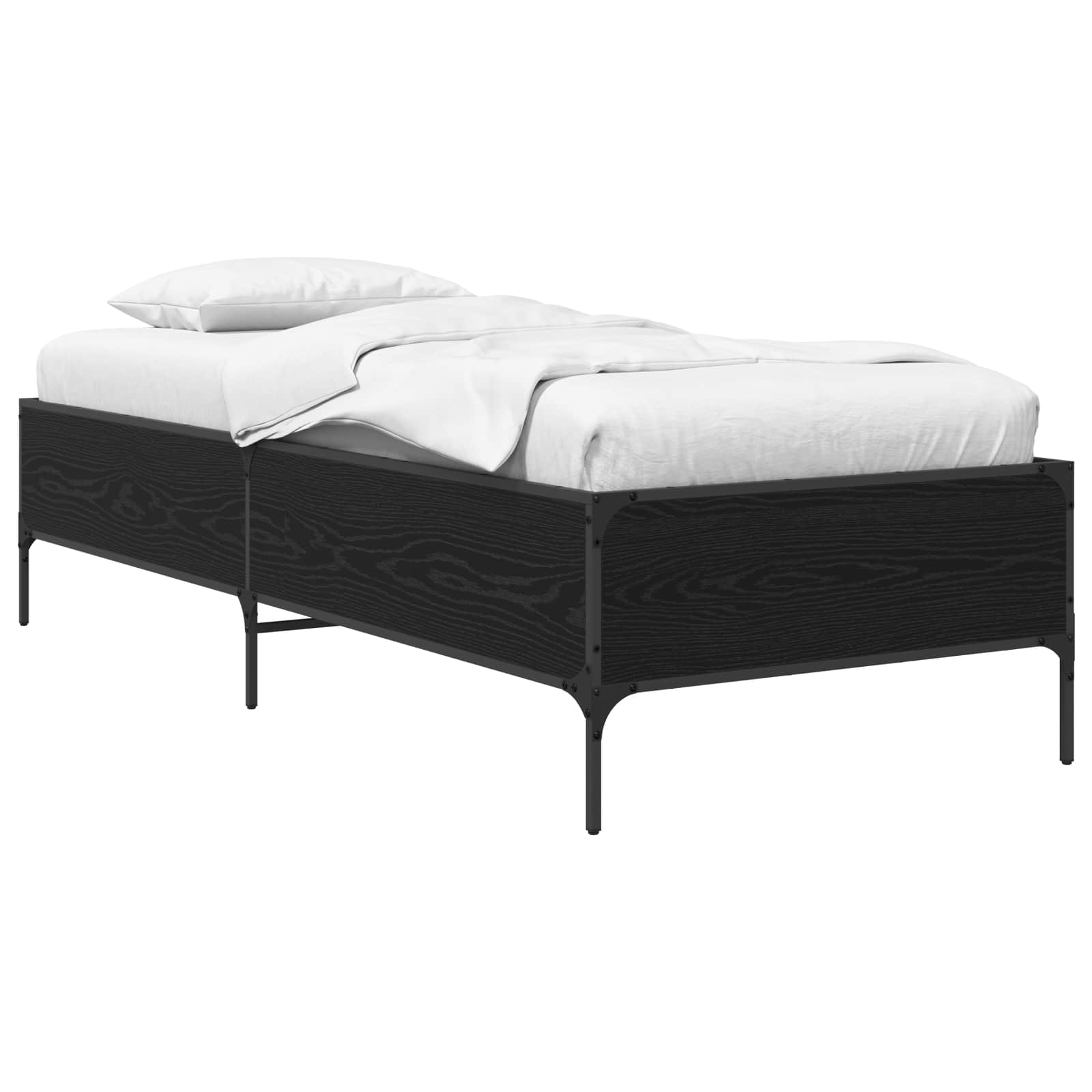 Sängram Svart ek 80 x 200 cm Konstruerat trä